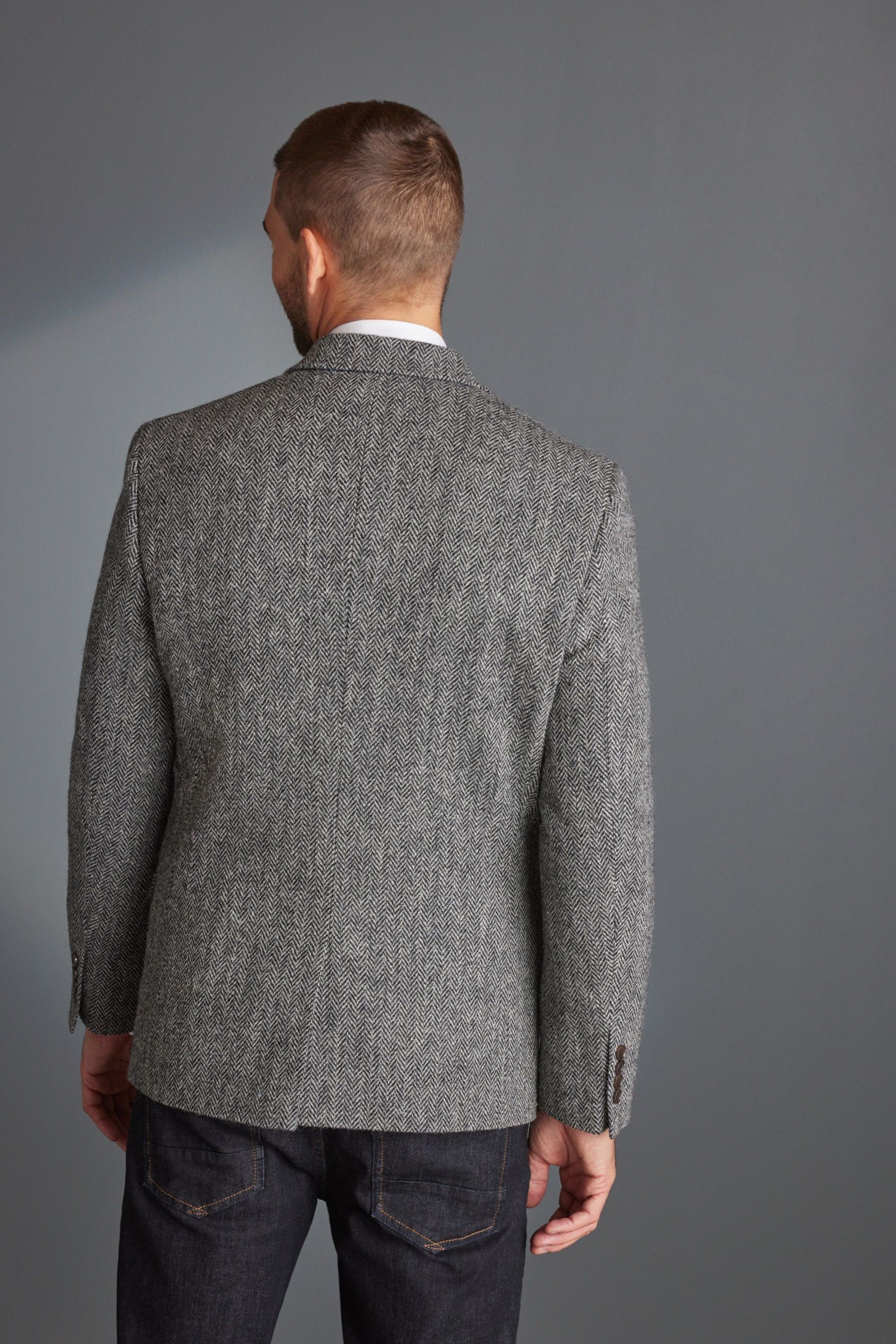 Next Sakko Blazer aus Harris-Tweed mit Fischgrätmuster (1-tlg)