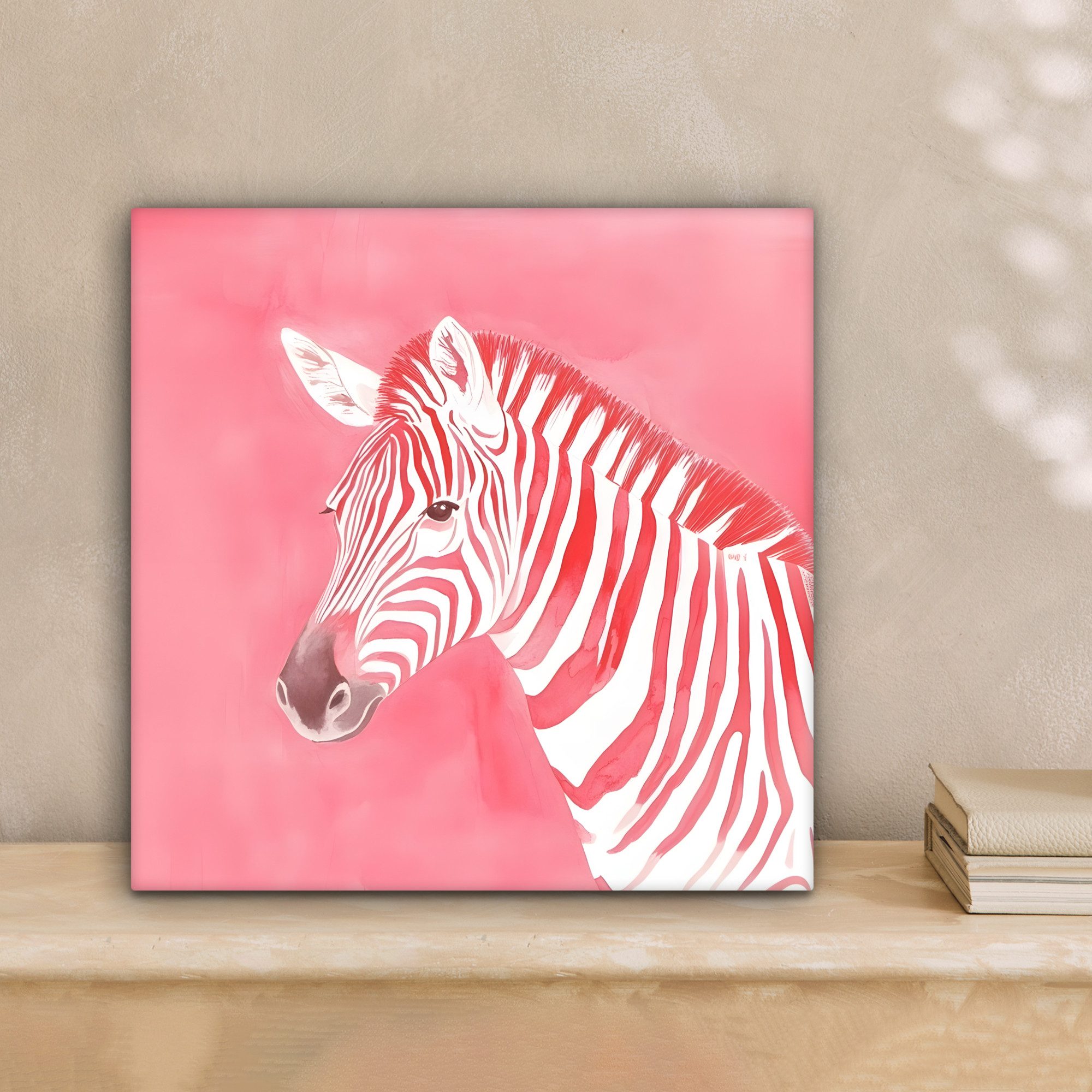 OneMillionCanvasses® Leinwandbild Zebra - Rosa - Farbe, Fotodruck (1 St), W günstig online kaufen