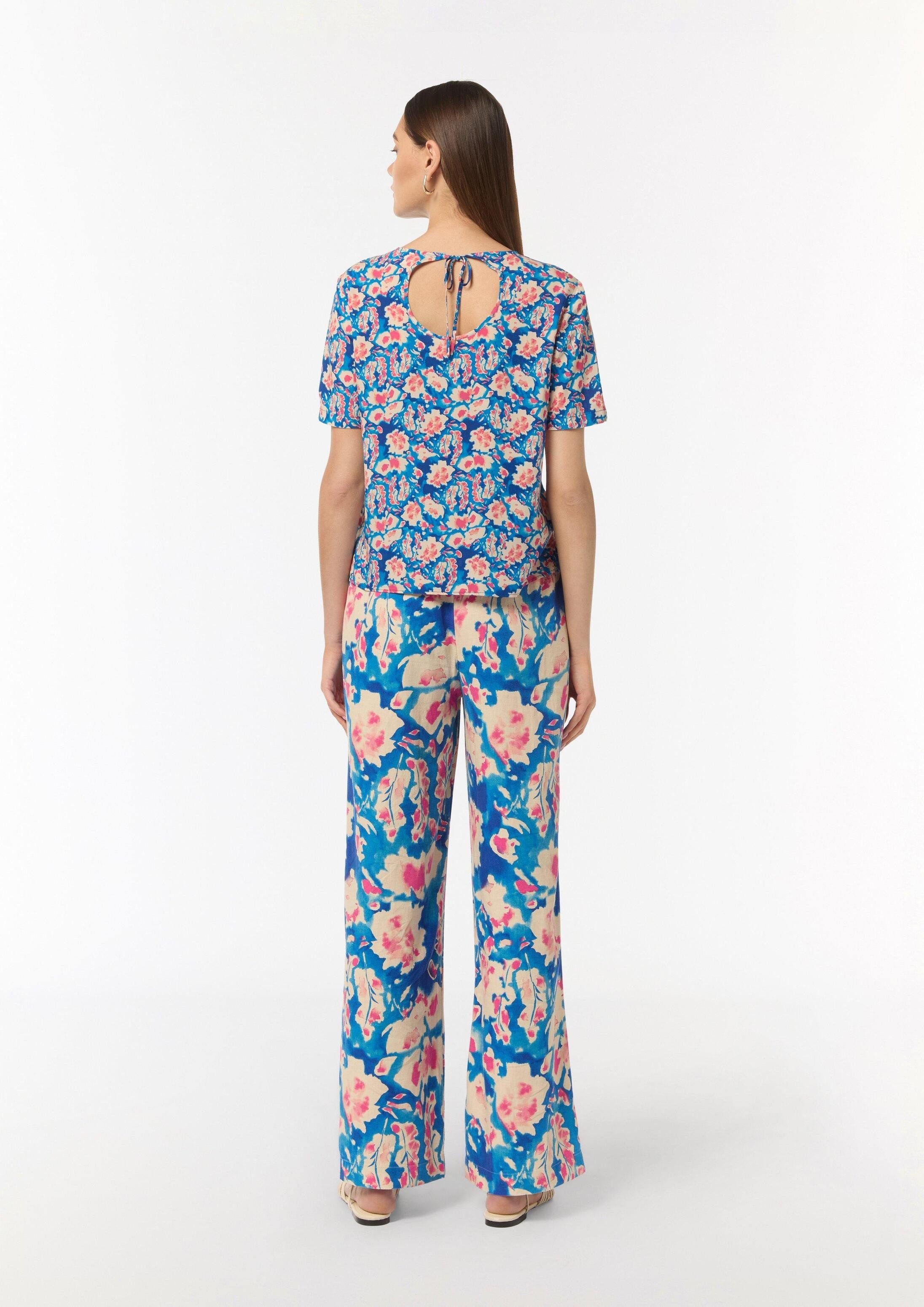 comma Kurzarmbluse Bluse Blusenshirt mit Cut-out