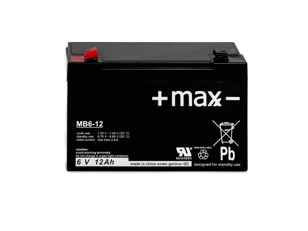 +maxx- 6V 12Ah ersetzt 6V 10Ah 3-FM-10 3 FM 10 3FM10 AGM F187 Bleiakkus