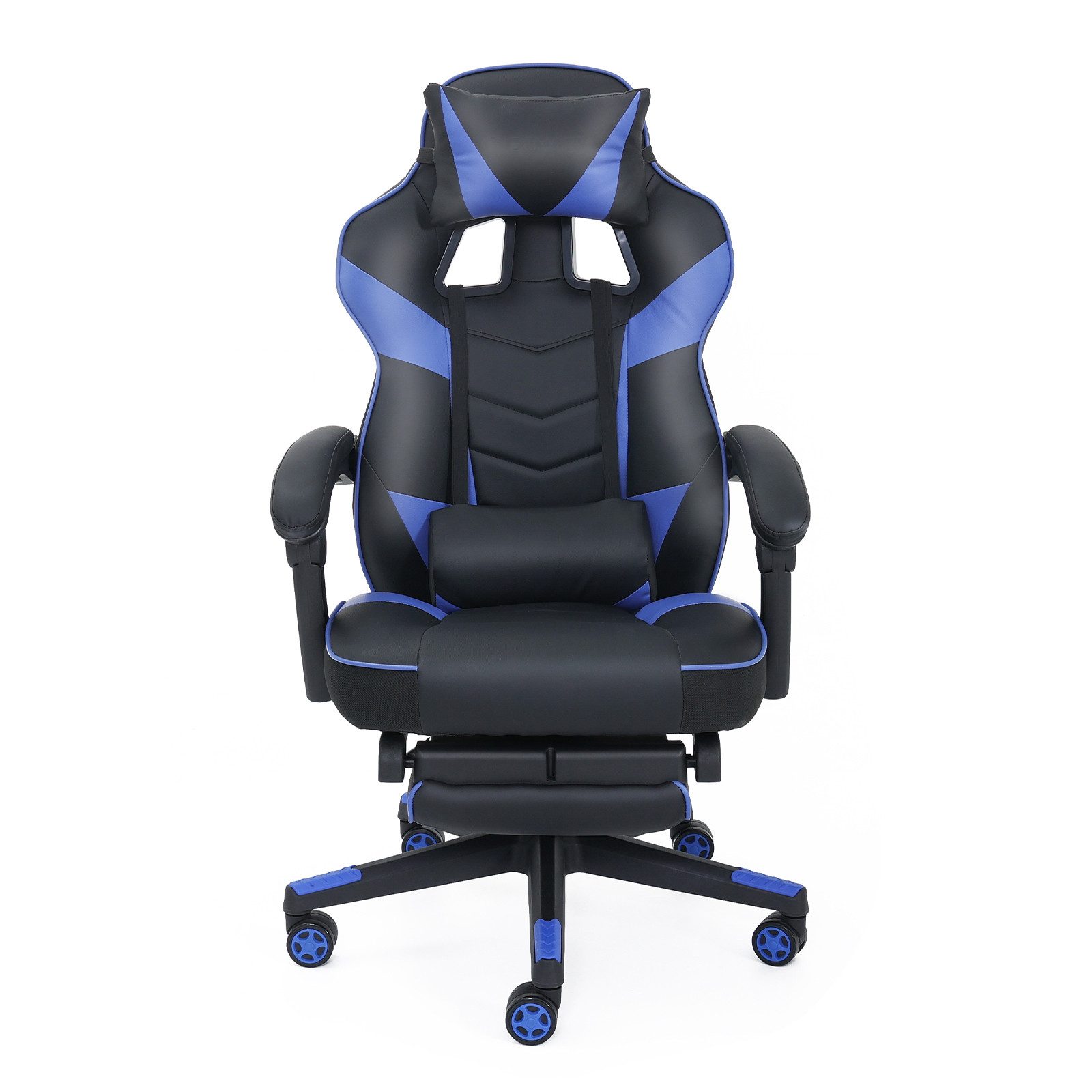 Puluomis Gaming-Stuhl mit Fußstütze 150kg, Bürostuhl Ergonomisch Chefsessel Racing Stuhl