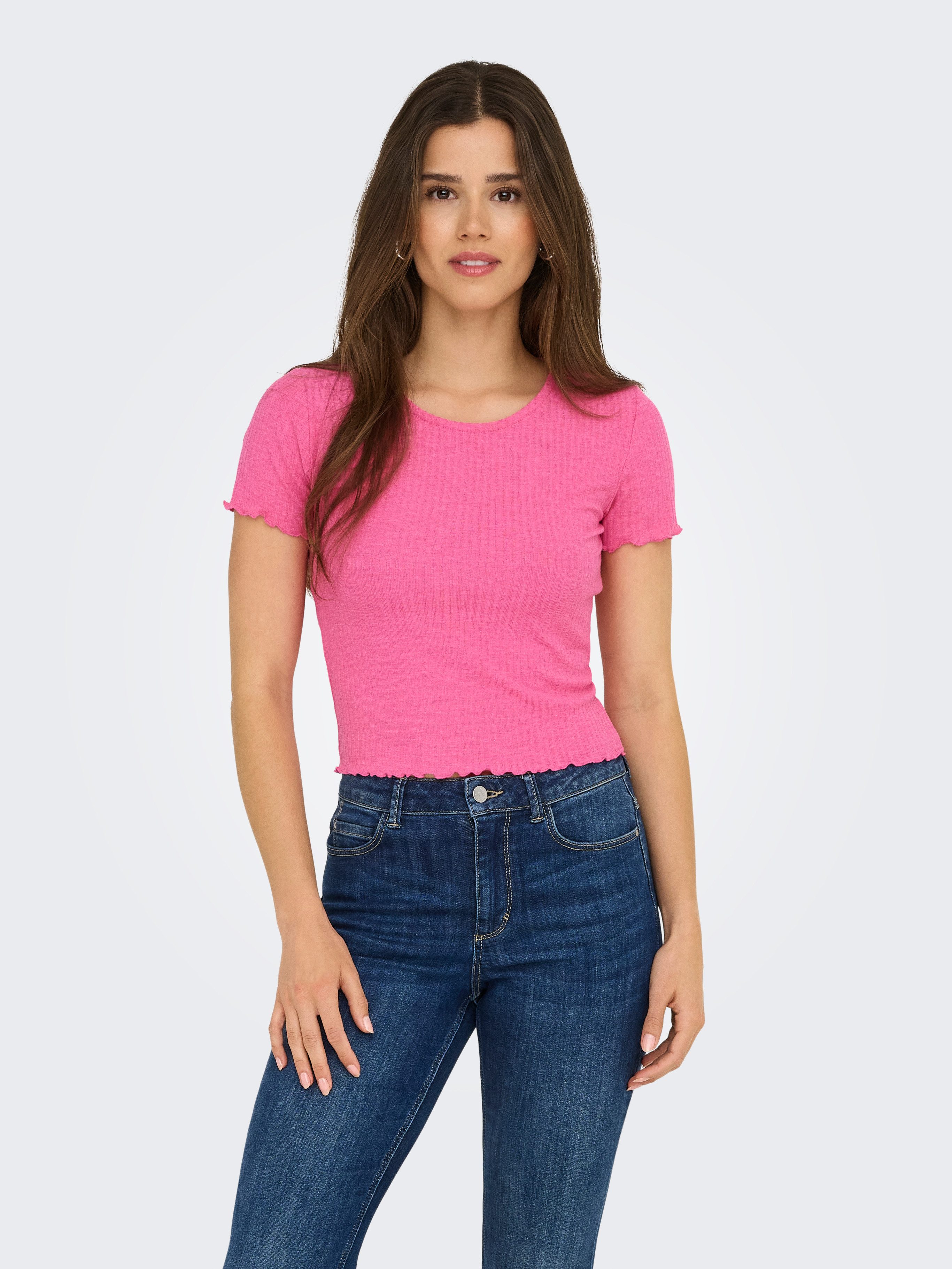 ONLY Rundhalsshirt ONLEMMA S/S SHORT TOP günstig online kaufen