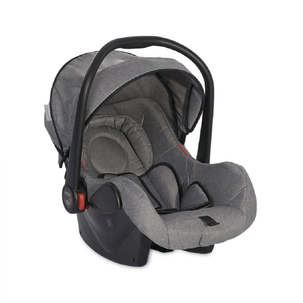 Lorelli Babyschale Babyschale Gruppe Pluto grau/schwarz 0+, Kissen Fußabdeckung, - 13 (0 13 kg), kg, Sonnendach, bis