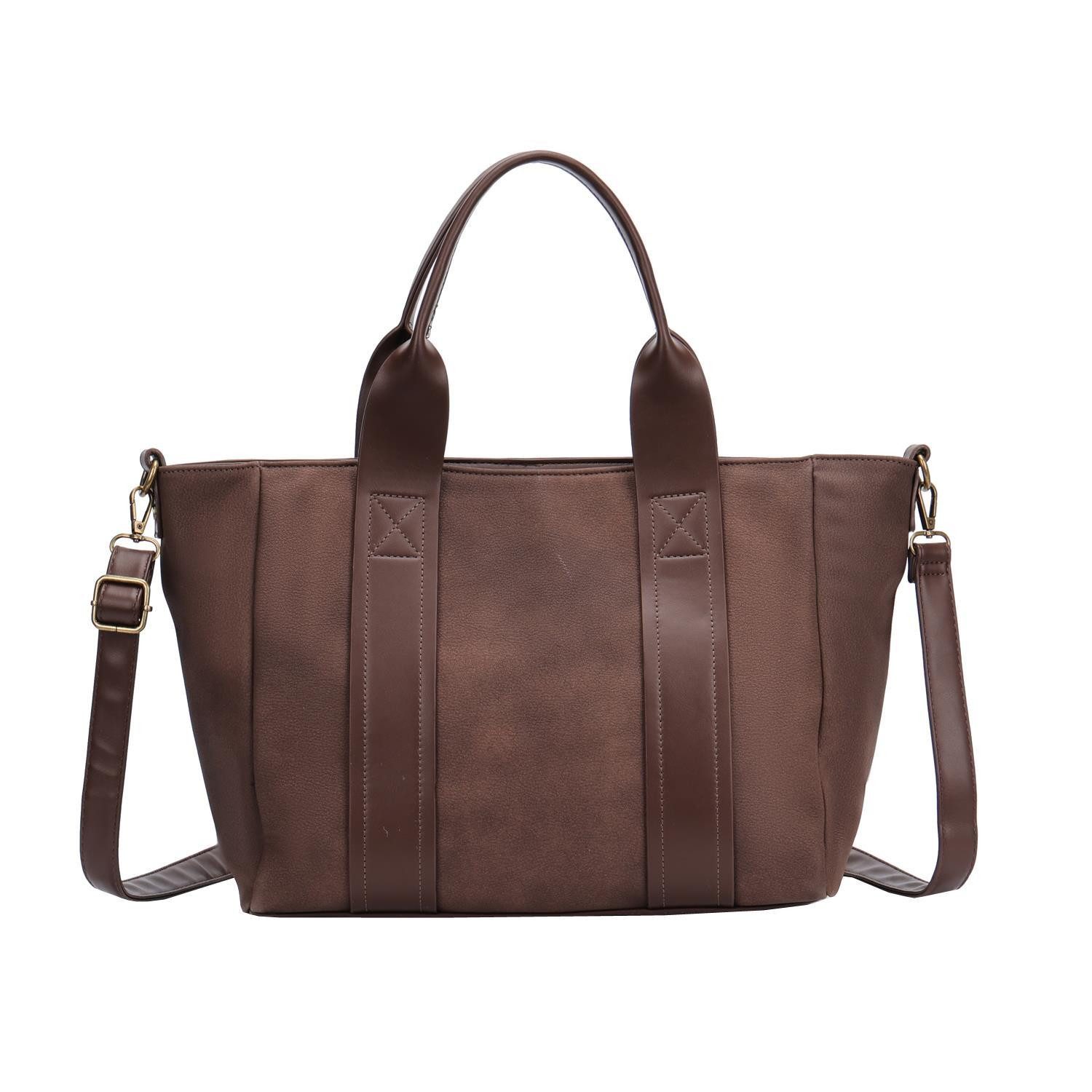 ITALYSHOP24 Schultertasche DAMEN TASCHE Shopper Handtasche Business Umhängetasche Freizeittasche, CrossOver Tote Bag Aktentasche Henkeltasche Leder Optik City Bag Reise