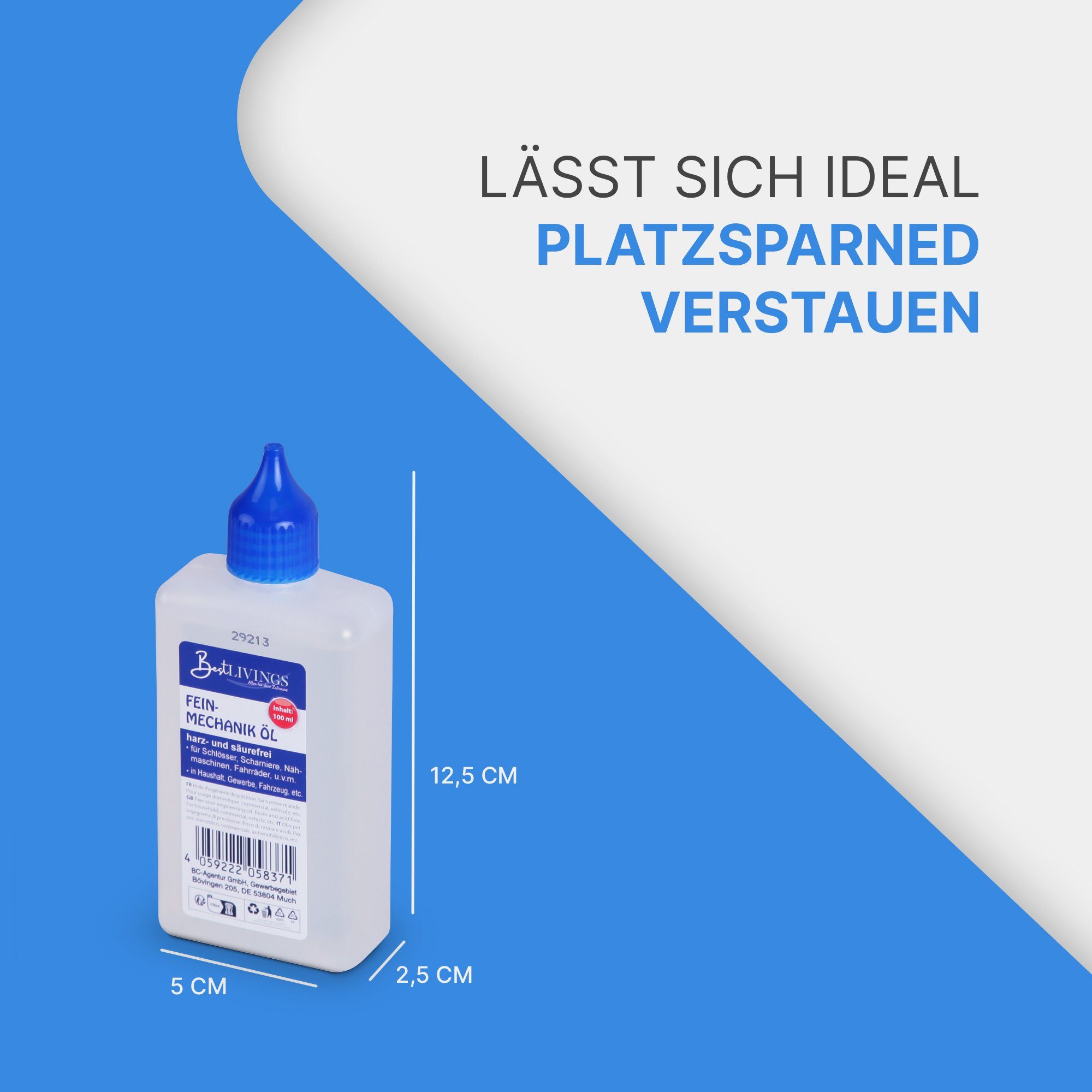 Bestlivings Universalöl Flasche, 200 ml, (2 x 100ml), für Haushalt, Gewerbe, Fahrzeug & Garten, Harzt nicht, geruchsneutral