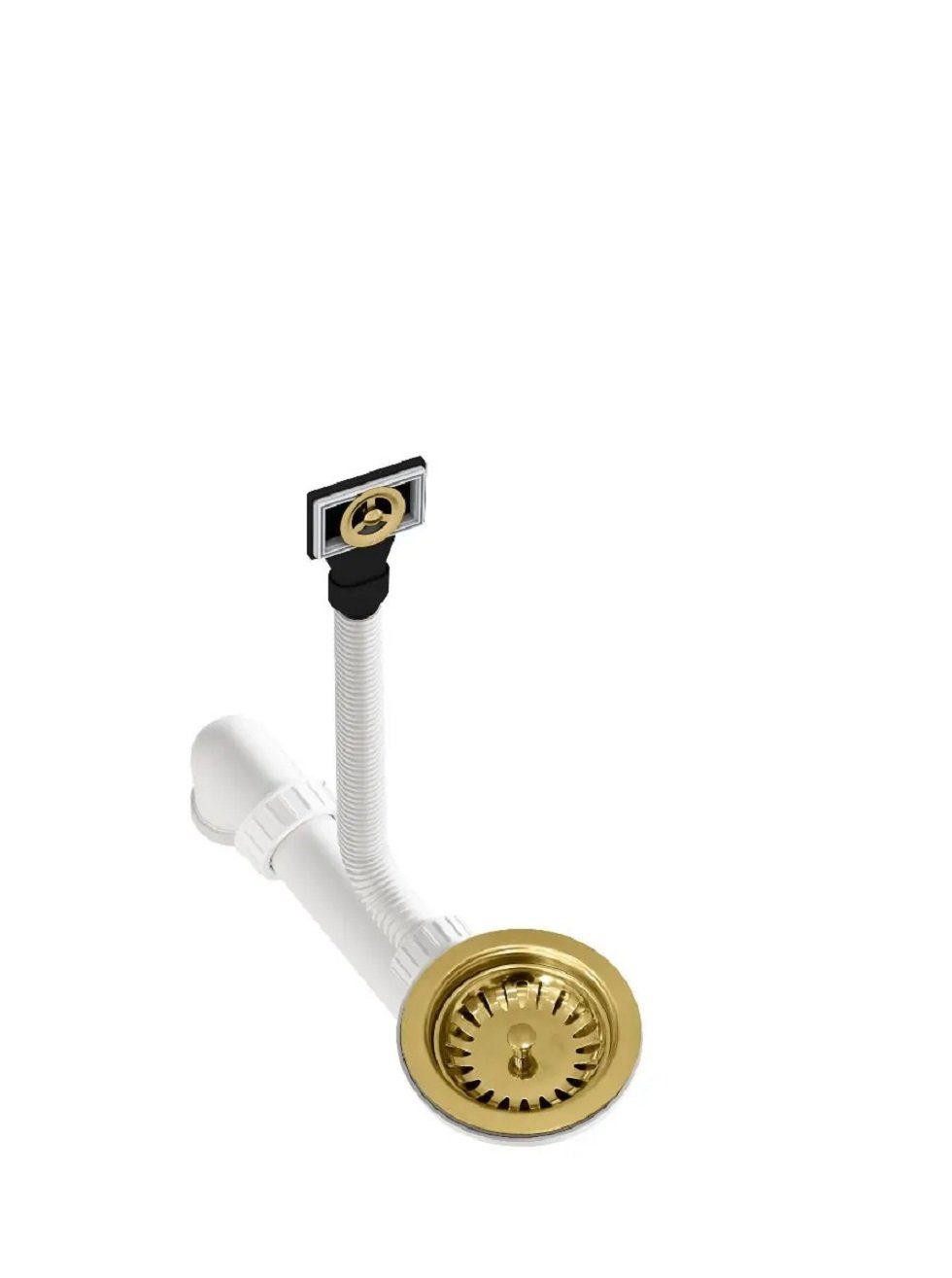 GURARI Küchenspüle SR 100 - 601 W, (1 St), Einbau Granitspüle Retro Design Schwarz metallic Gold
