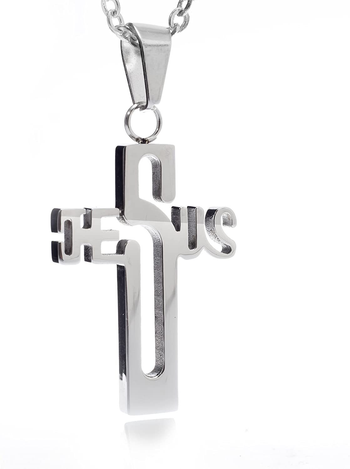 Karisma Kette mit Anhänger Karisma Edelstahl Kettenanhänger Kreuz - Jesus - mit EdelstahKette DP-Jesus - 55 Zentimeter