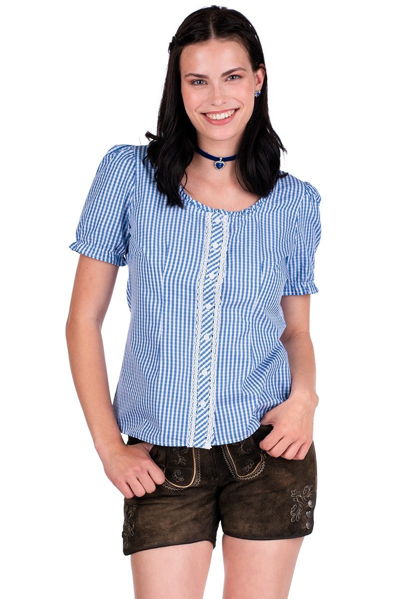 Spieth & Wensky Trachtenbluse Trachtenbluse - DOTTERBLUME - hellblau günstig online kaufen