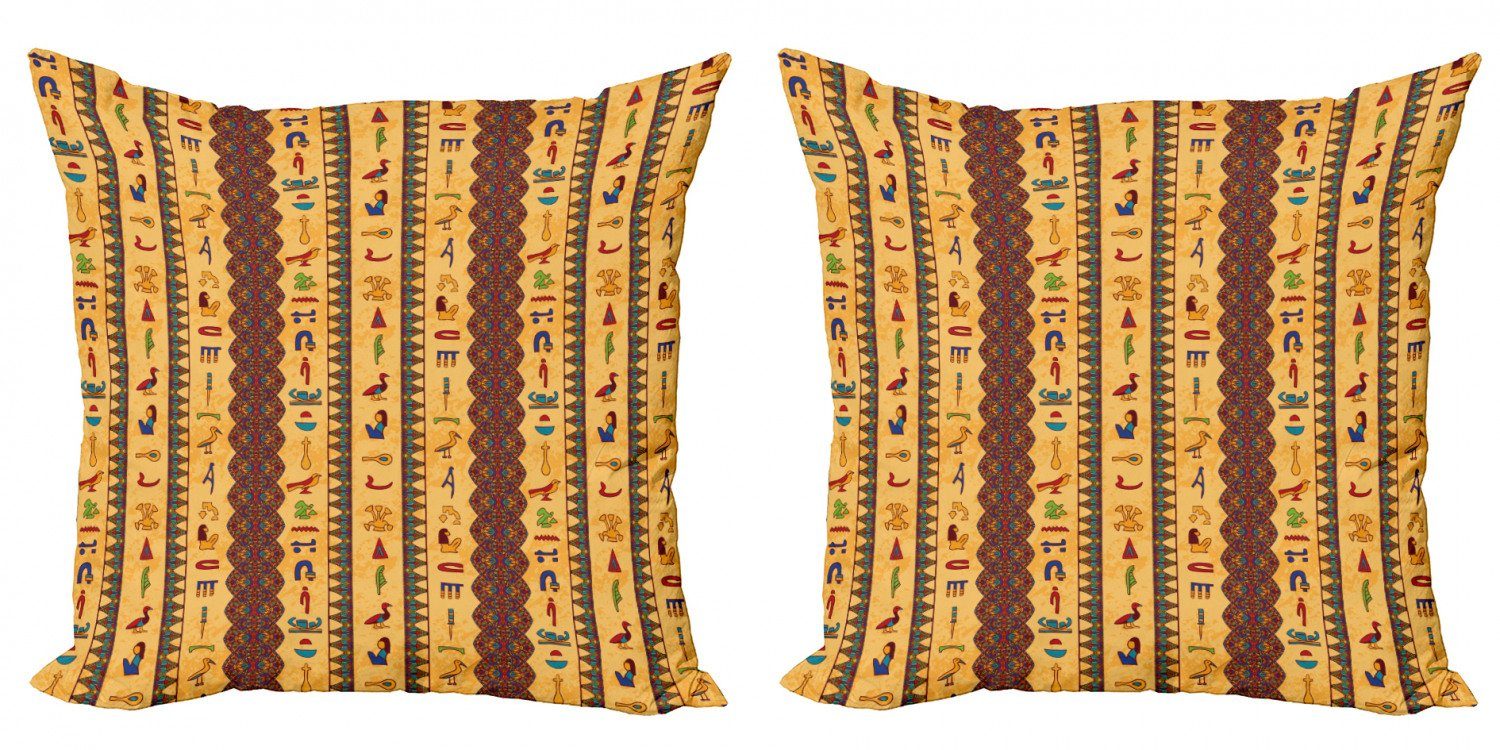 Kissenbezüge Modern Accent Doppelseitiger Digitaldruck, Abakuhaus (2 Stück), ägyptisch Hieroglyphs