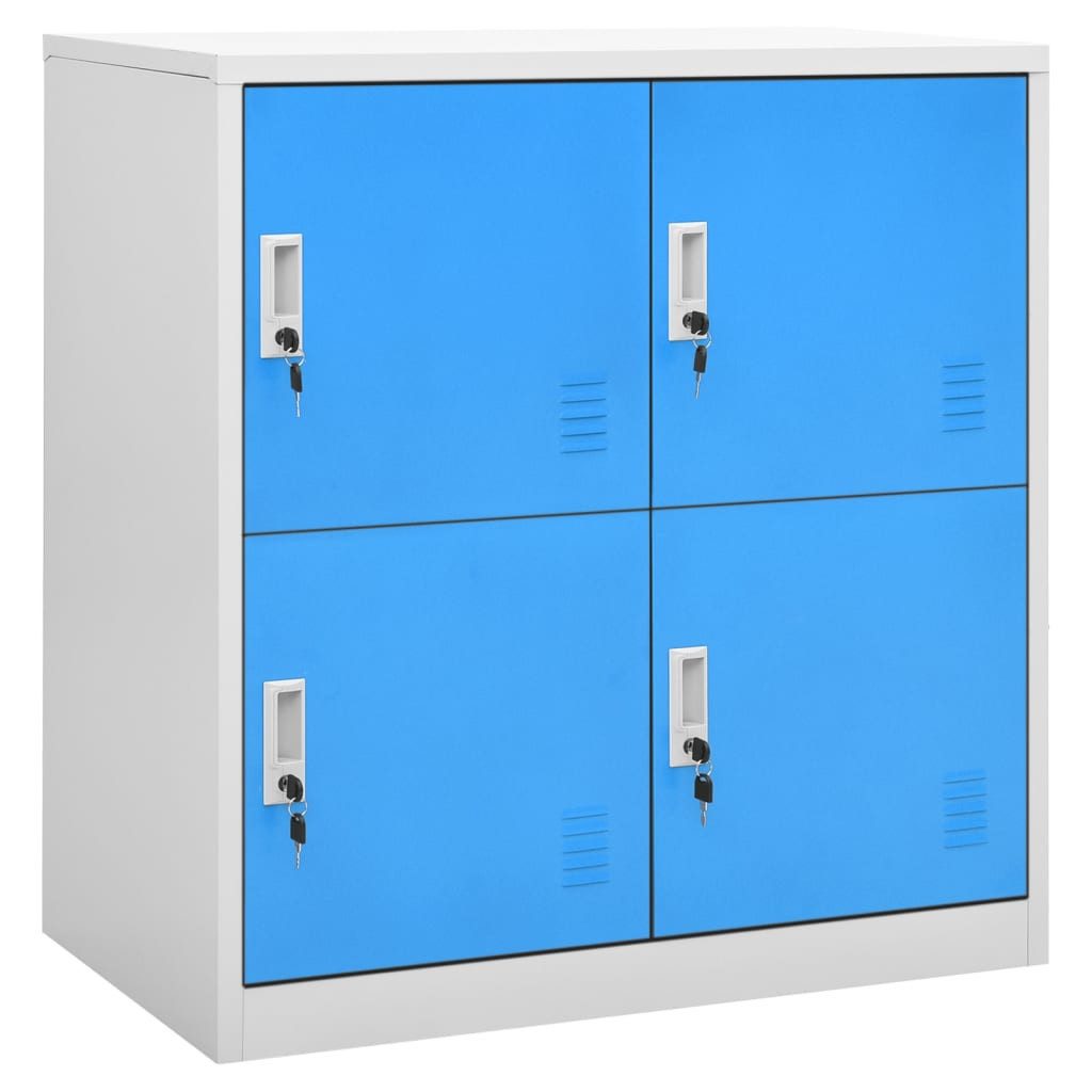 vidaXL Spind Schließfachschrank Hellgrau und Blau 90x45x92,5 cm Stahl günstig online kaufen