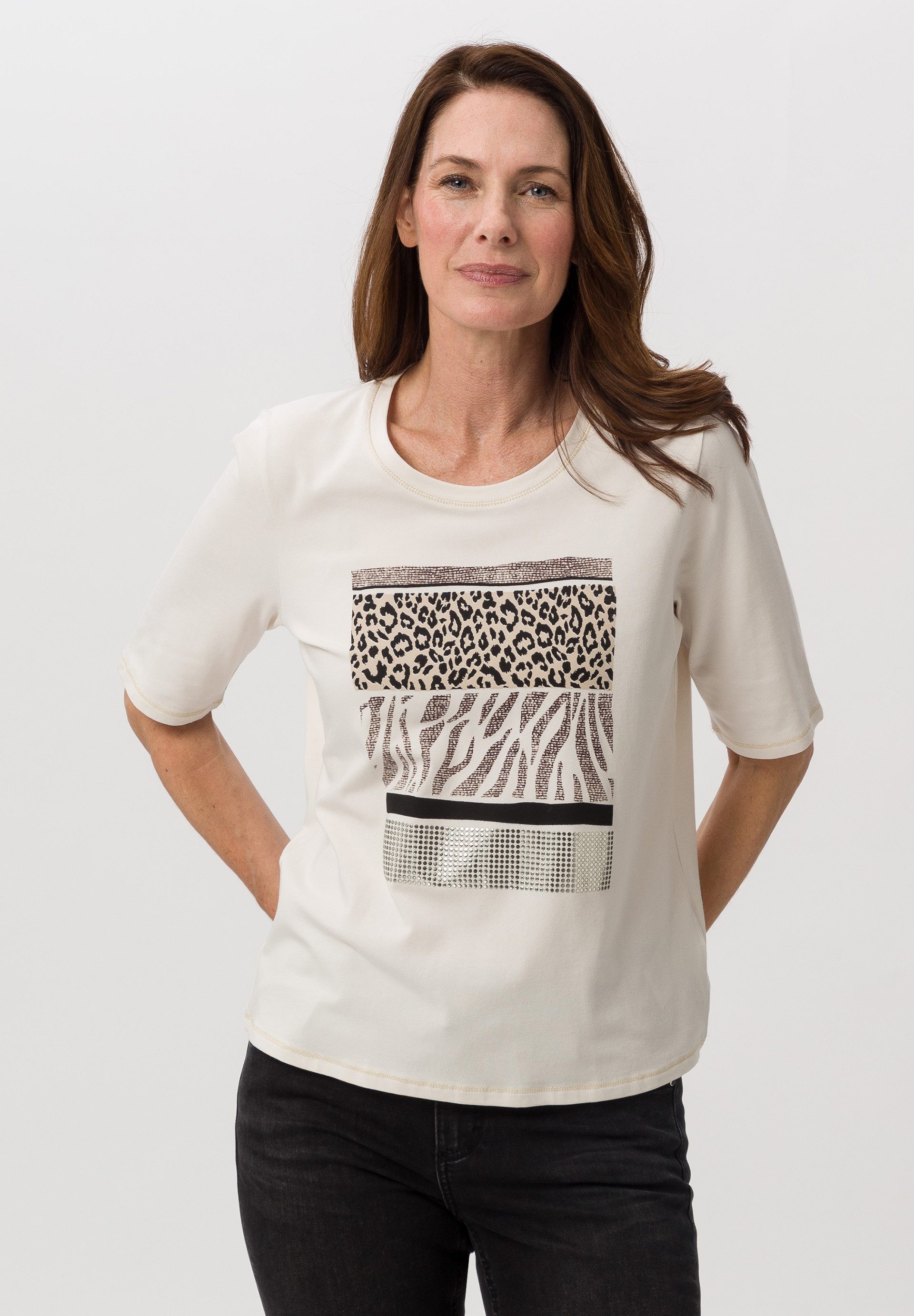 FRANK WALDER T-Shirt mit Placement-Print