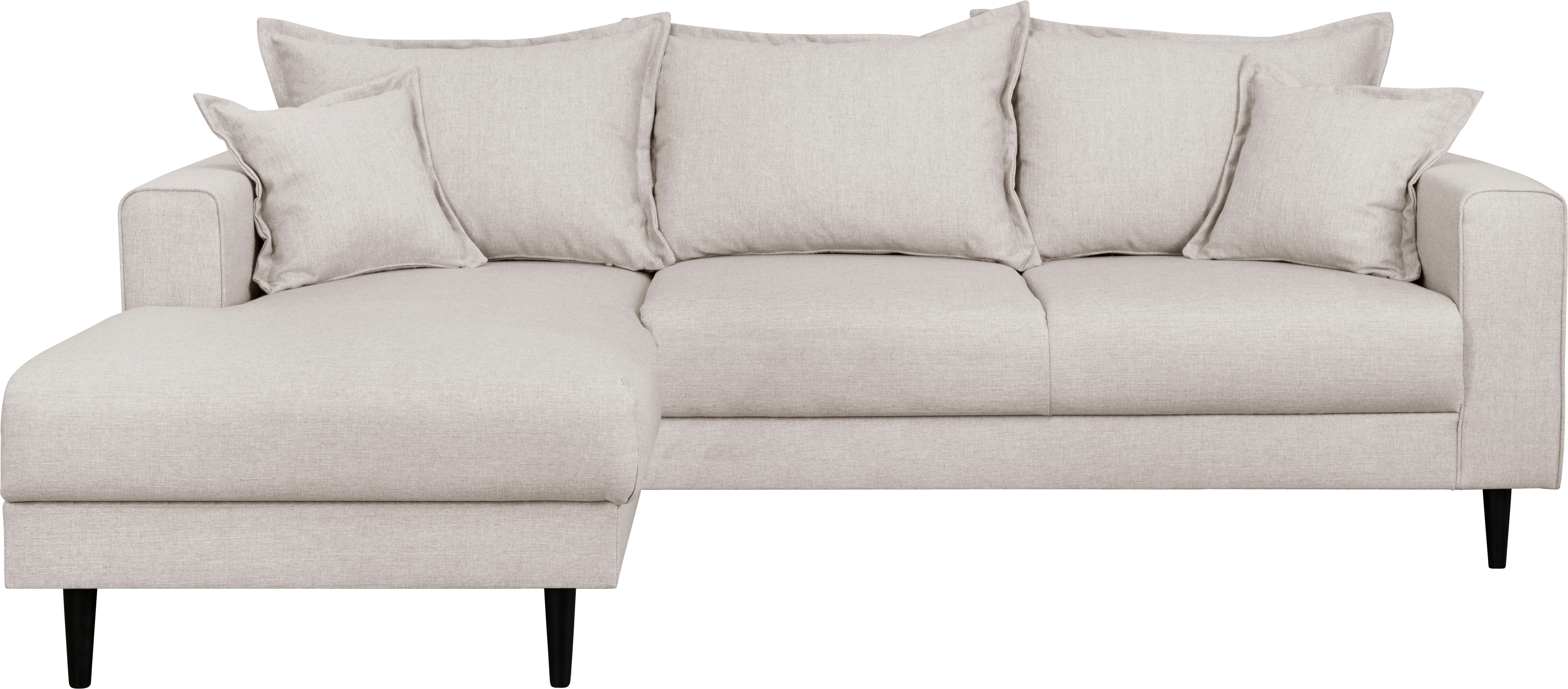 Home affaire Ecksofa VEYRAS L-Form, hoher Sitzkomfort, incl. 2 Zierkissen mit Keder, B/T/H: 230/150/76 cm