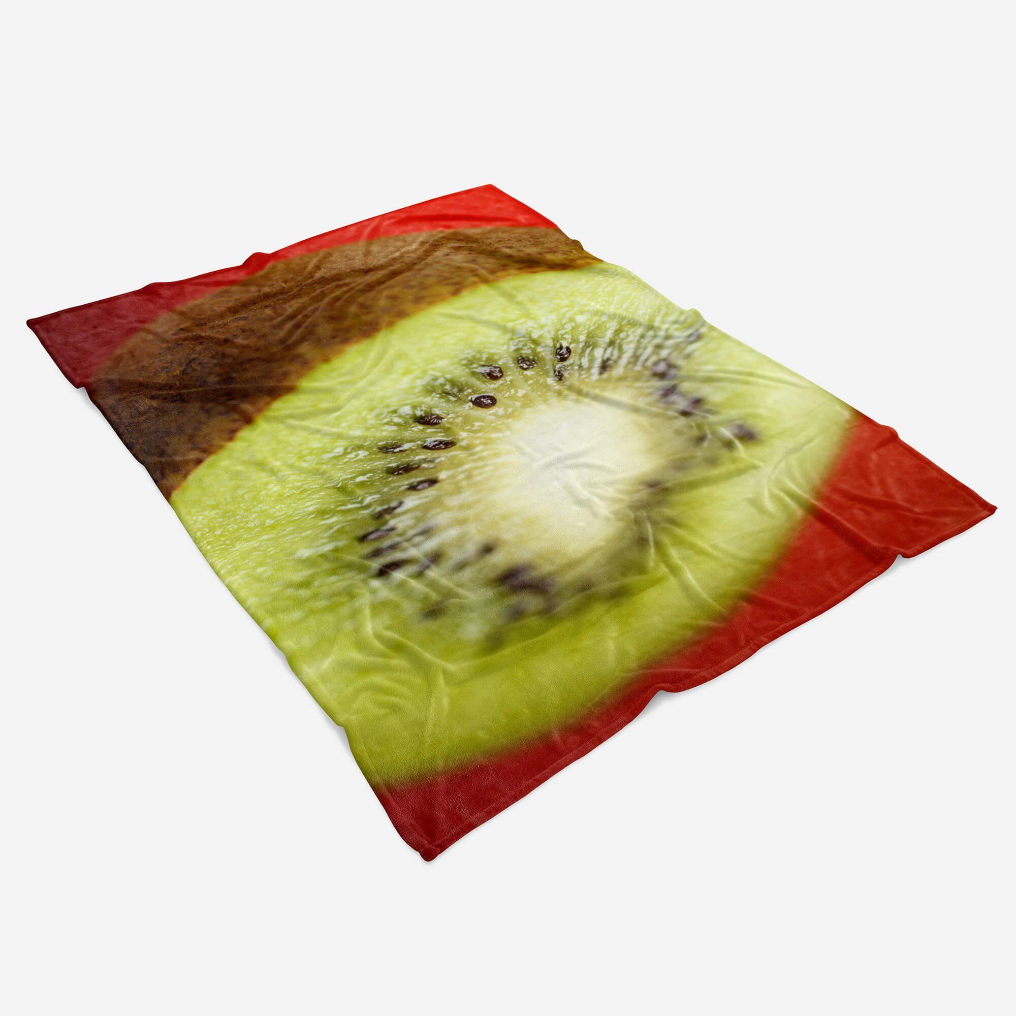 (1-St), Kuscheldecke Art Handtuch Handtuch Frucht, Handtücher mit grüne Kiwi Saunatuch Fotomotiv Strandhandtuch Baumwolle-Polyester-Mix Sinus