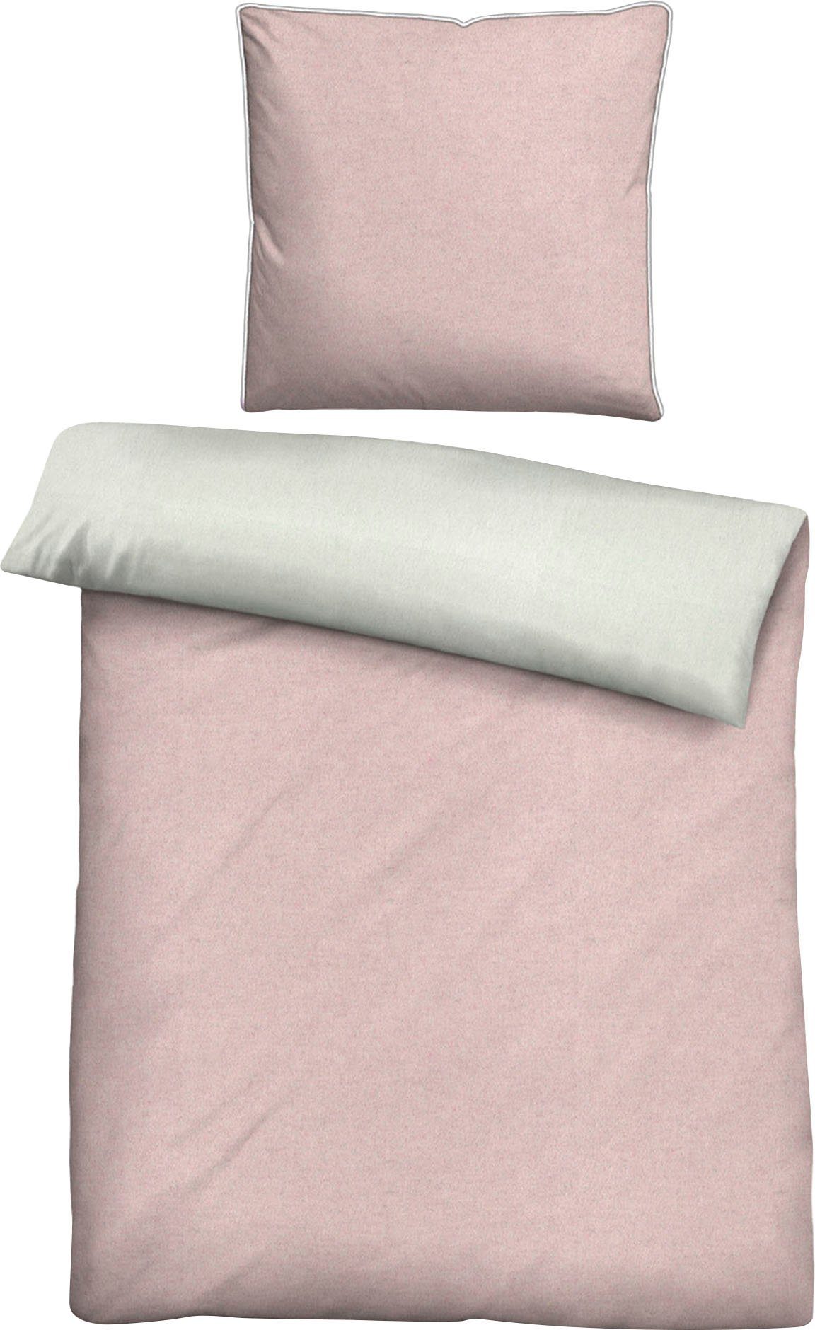 Biberna Wendebettwäsche 0840500 HERMAL Premium Biber Melange-Flanell Bettwäsche 100% Baumwolle, Flanell, 2 teilig, Biber, wärmend & weich, Reißverschluss, ab Gr – Bild 4 von 5