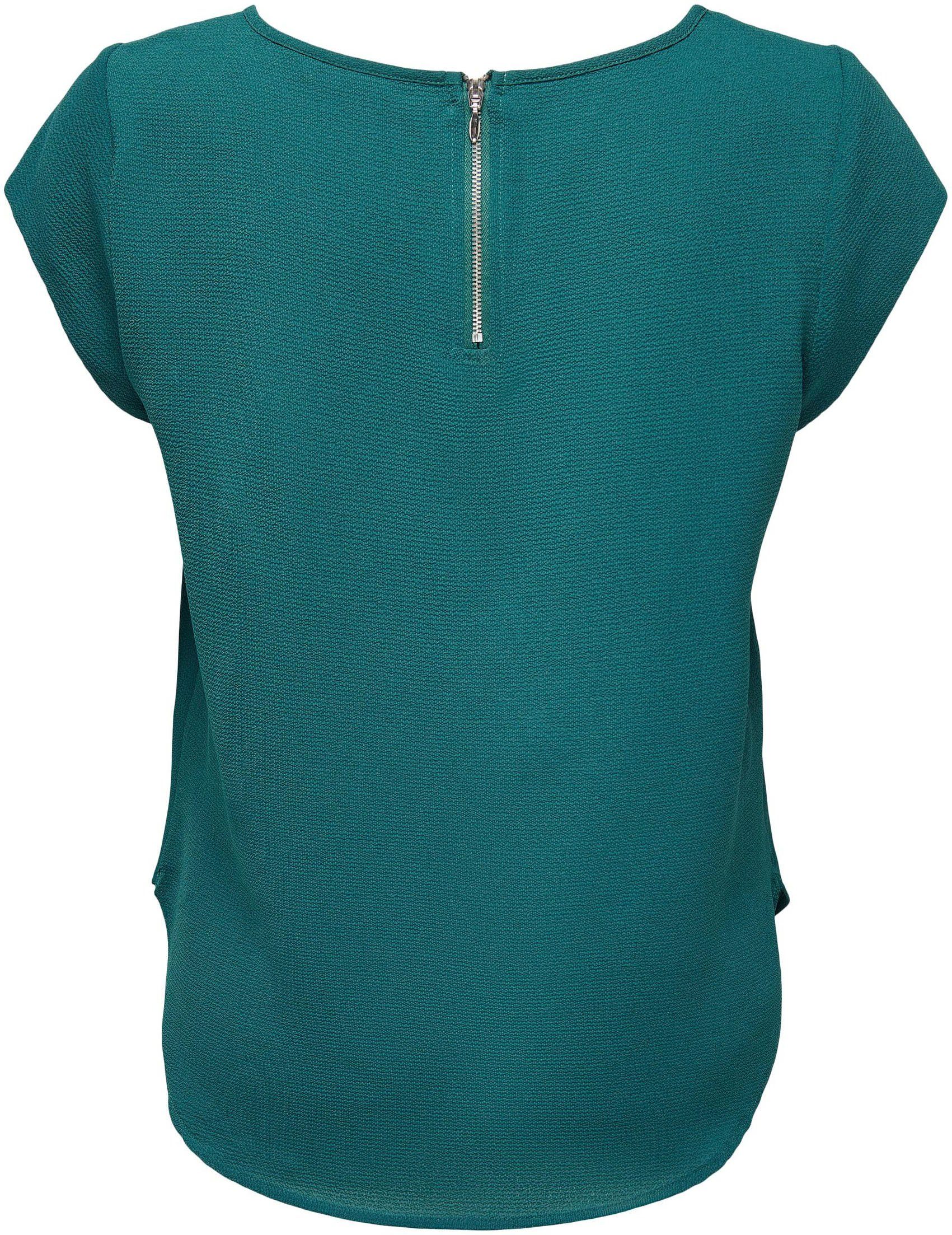 ONLY Kurzarmbluse ONLVIC Teal Deep SOLID PTM NOOS S/S TOP