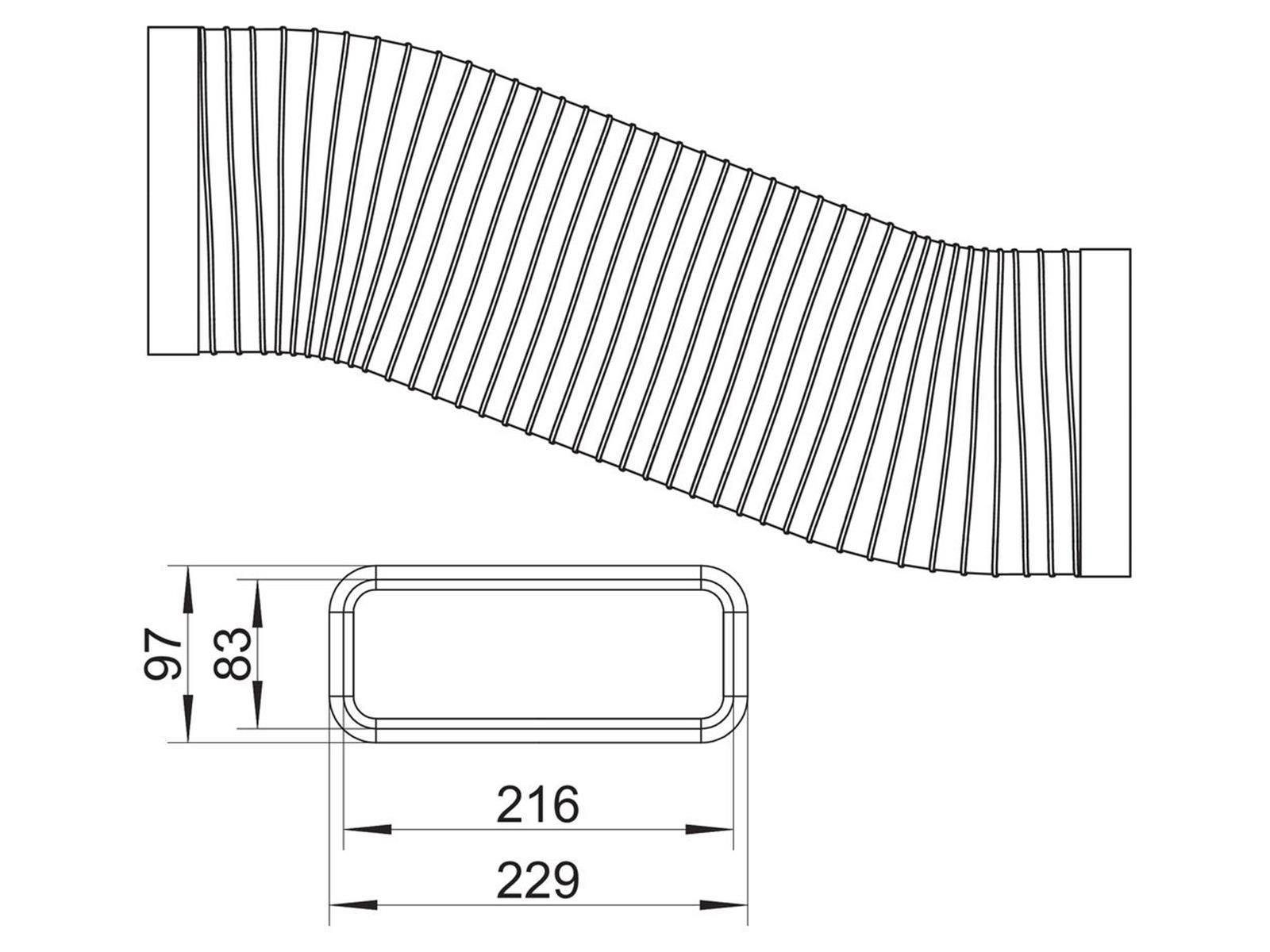 Naber Montagezubehör Dunstabzugshaube COMPAIR STEEL flow® flex 150 Flachkanalrohr Aluminium 500 mm 4061001