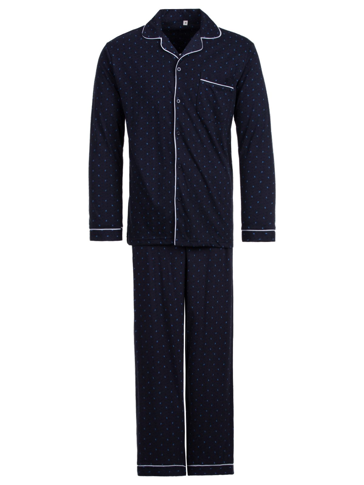 Henry Terre Schlafanzug Pyjama Set Langarm - Zacken günstig online kaufen