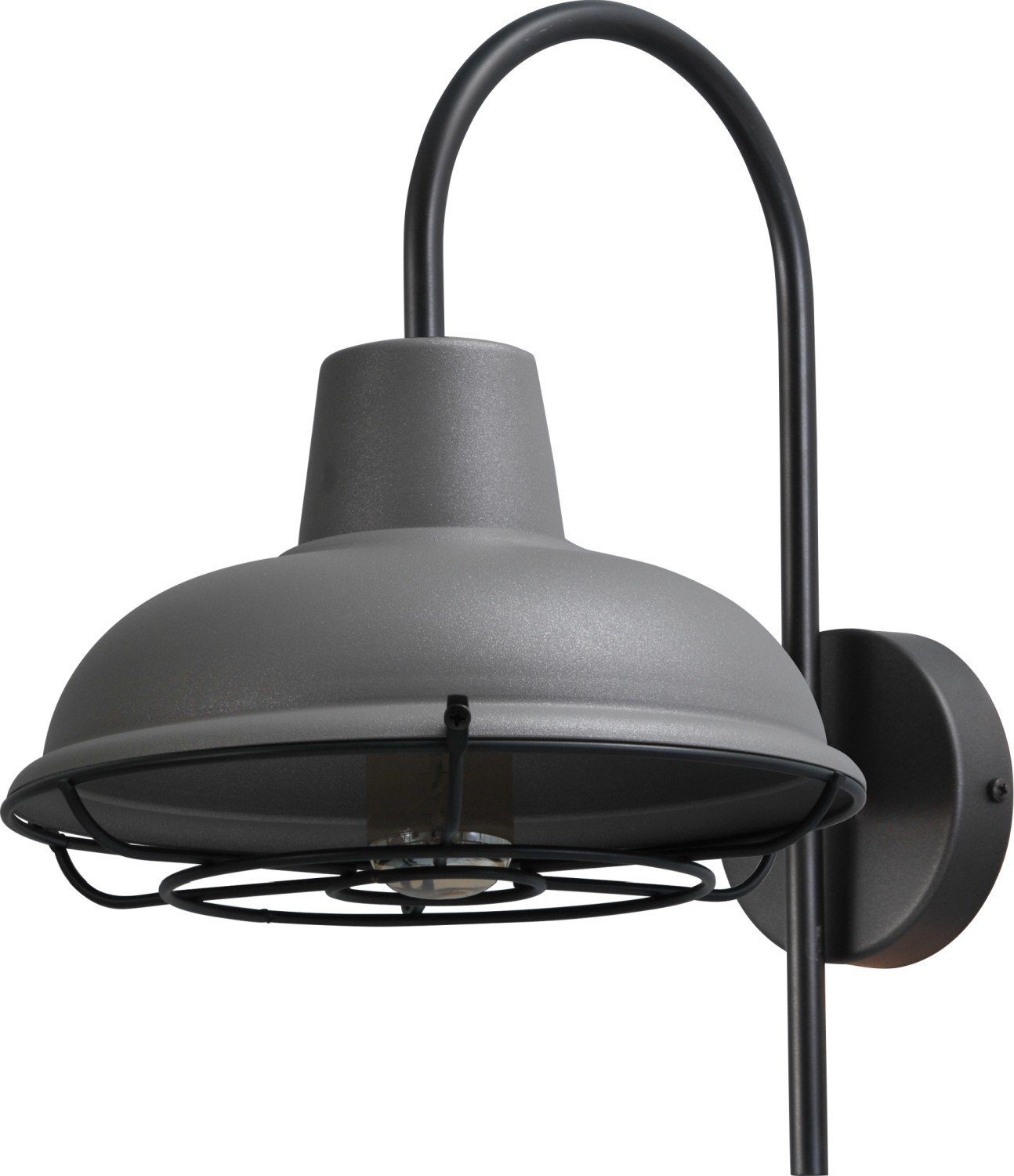 Licht-Erlebnisse Wandleuchte DI PANNA, ohne Leuchtmittel, Wandlampe E27 Ø 26 cm Grau Schwarz Metall Industrie Design Beleuchtung