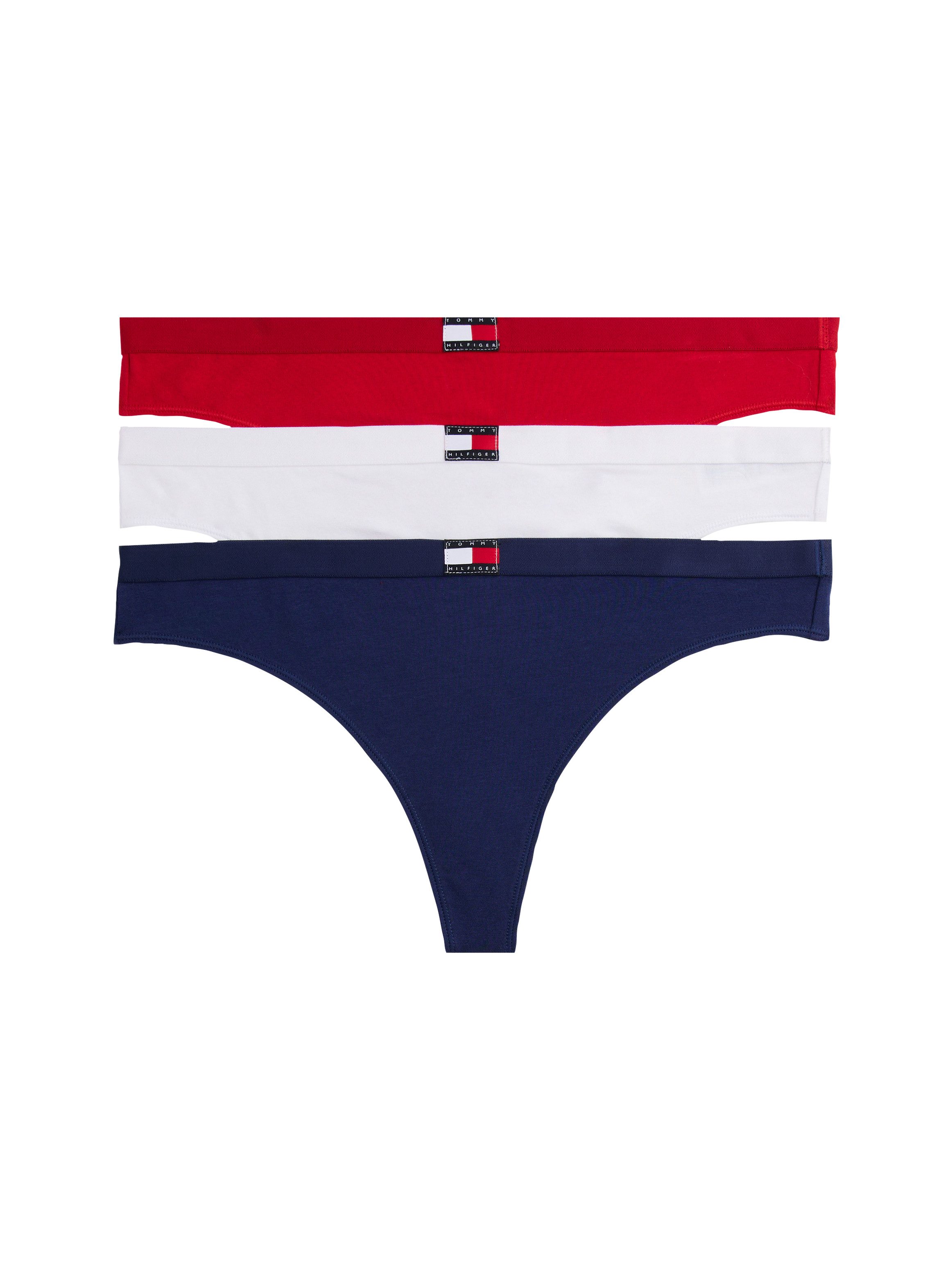 Tommy Hilfiger Underwear String 3 PACK THONG (EXT.SIZES) (3-St) basic, elastischer Bund, unifarben