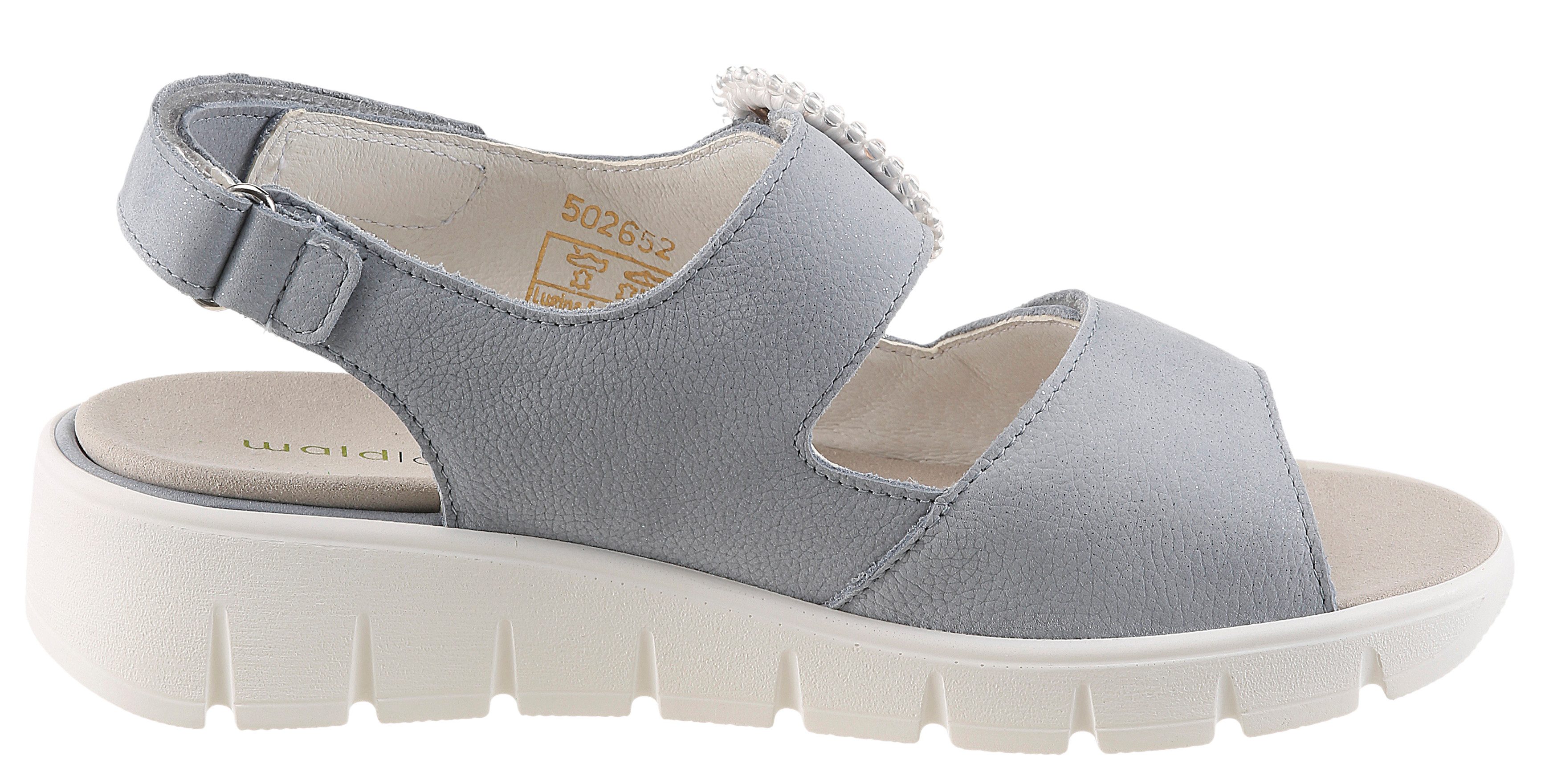 Waldläufer K-ADEA Sandale Sommerschuh, Keilsandalette mit Klettverschlüssen, K-Weite