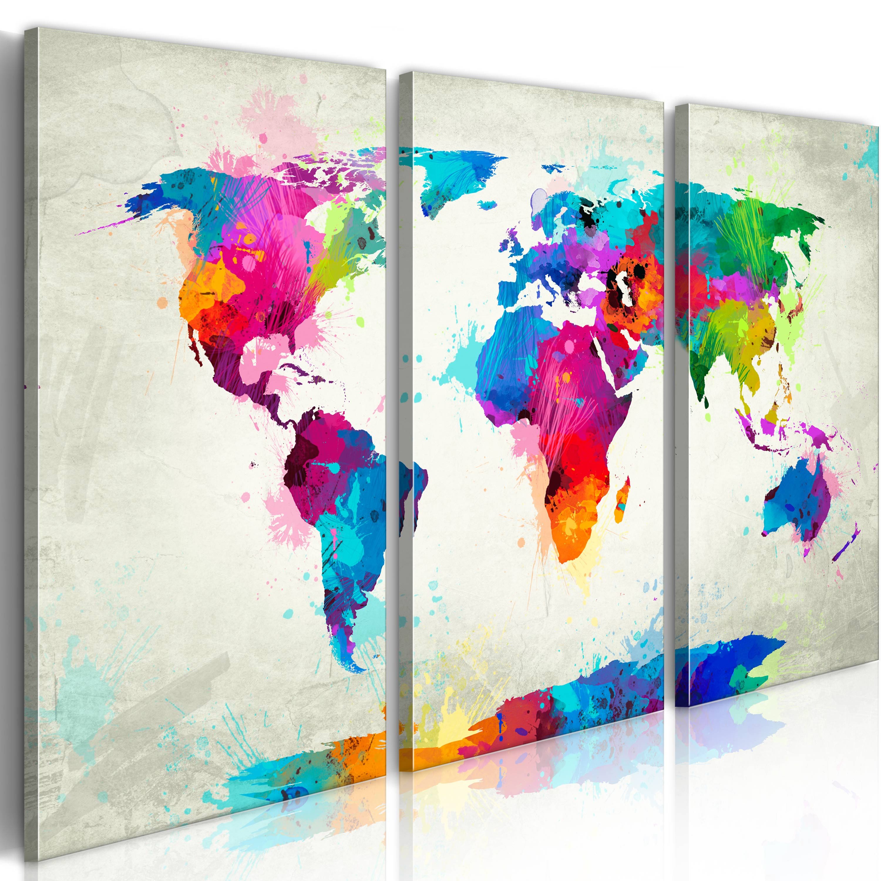 Artgeist Wandbild World Map: An Explosion of Colors