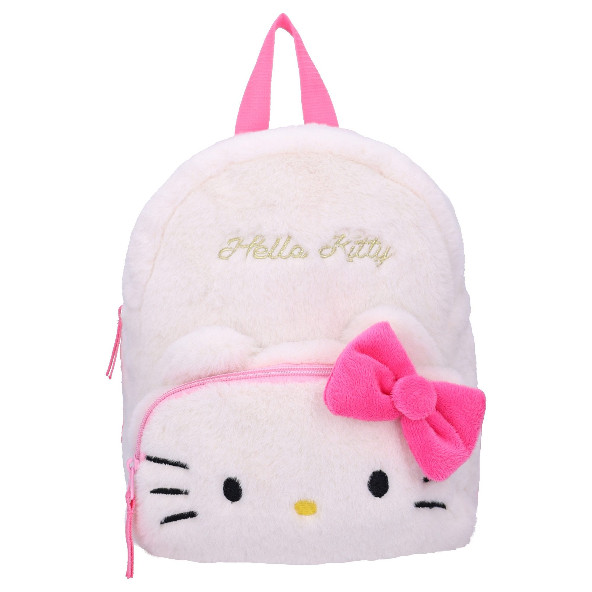 Hello Kitty Kinderrucksack Kinder Rucksack Fluffy Festival mit weichem Stoff Tasche