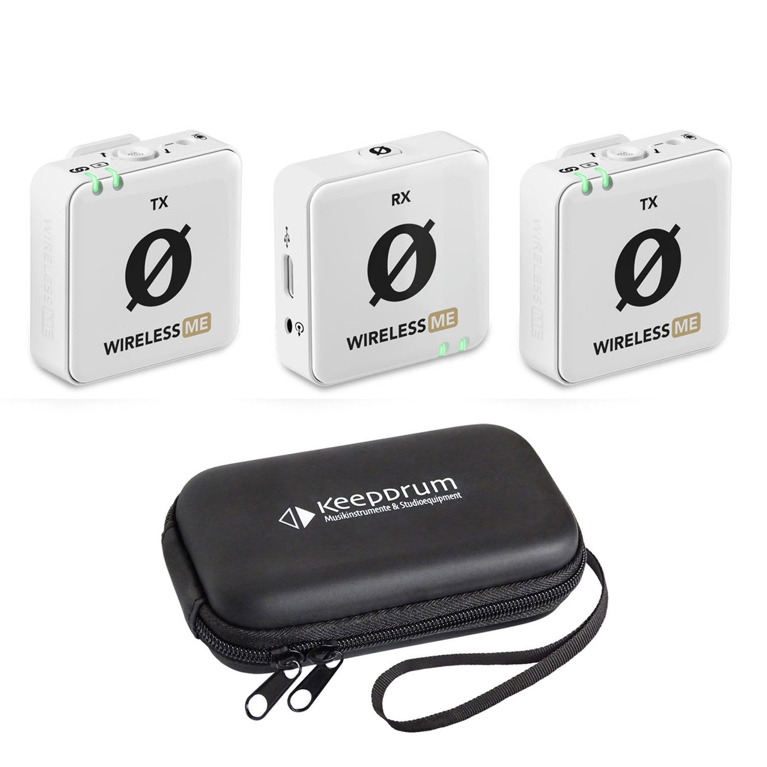 Rode Wireless ME Dual Mikrofon-System Weiss mit Softcase Digitales Aufnahmegerät