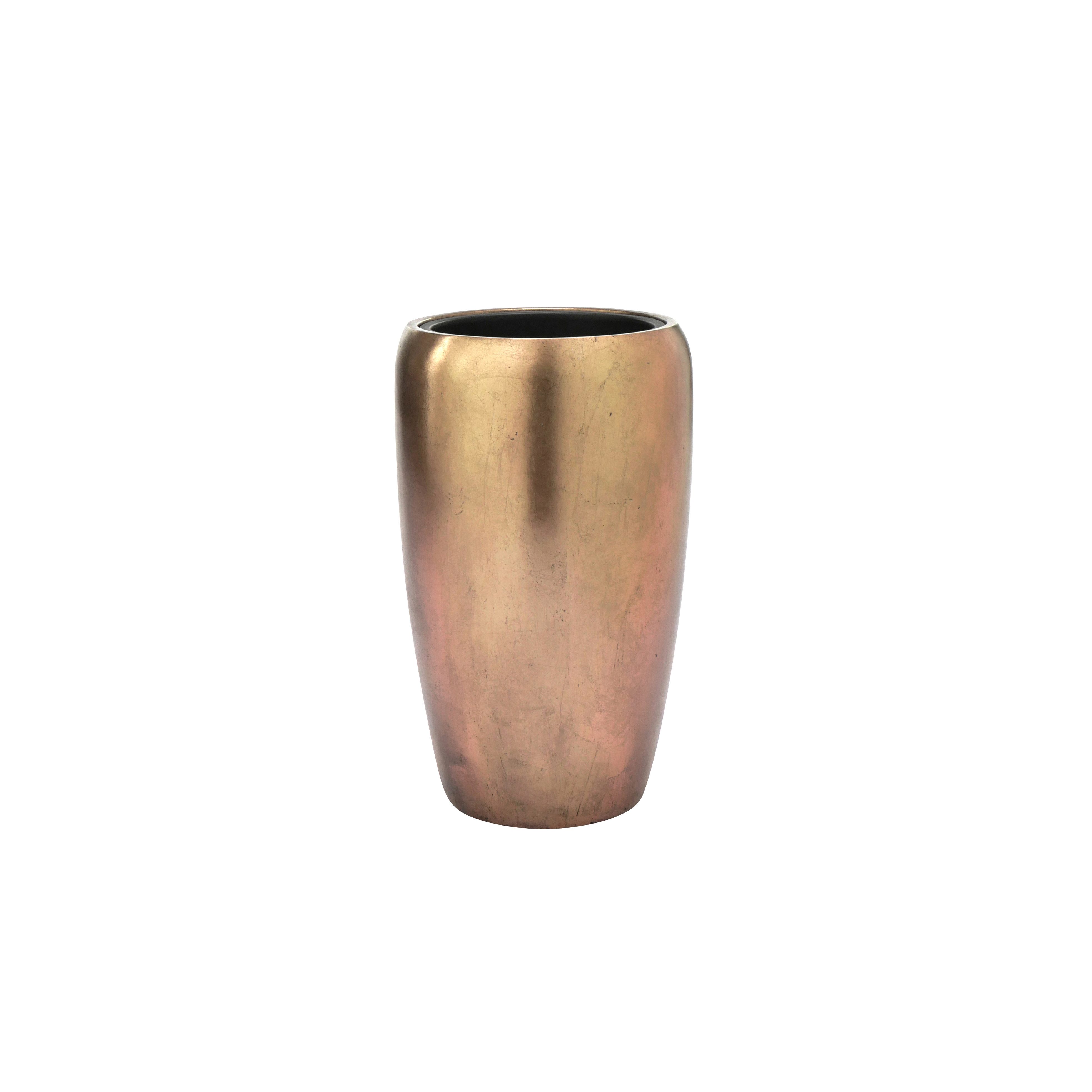Flingora Bodenvase Cleo, mit Einsatz - Fiberglas - Indoor - Bronze - Höhe 51 cm