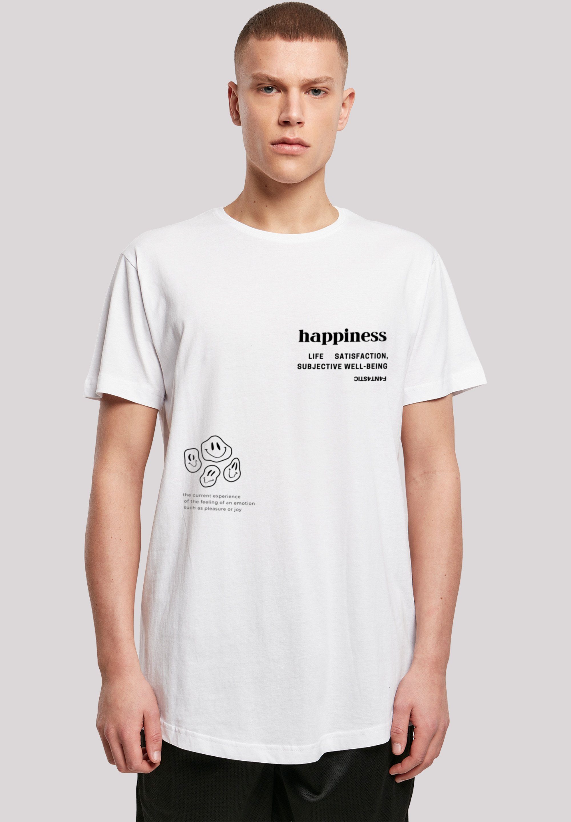 Top-Service F4NT4STIC T-Shirt happiness LONG Print TEE weiß