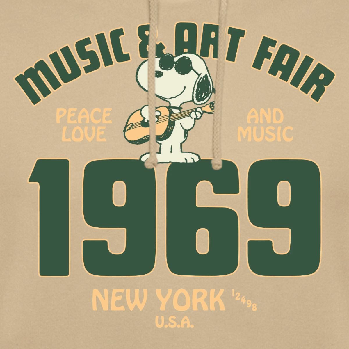 Spreadshirt Hoodie Peanuts Snoopy Peace Love Music 1969 Unisex Hoodie (1-tlg)