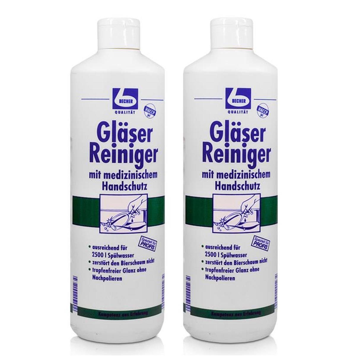 Dr. Becher 2x Dr. Becher Gläser Reiniger Premium 1 Liter Glasreiniger