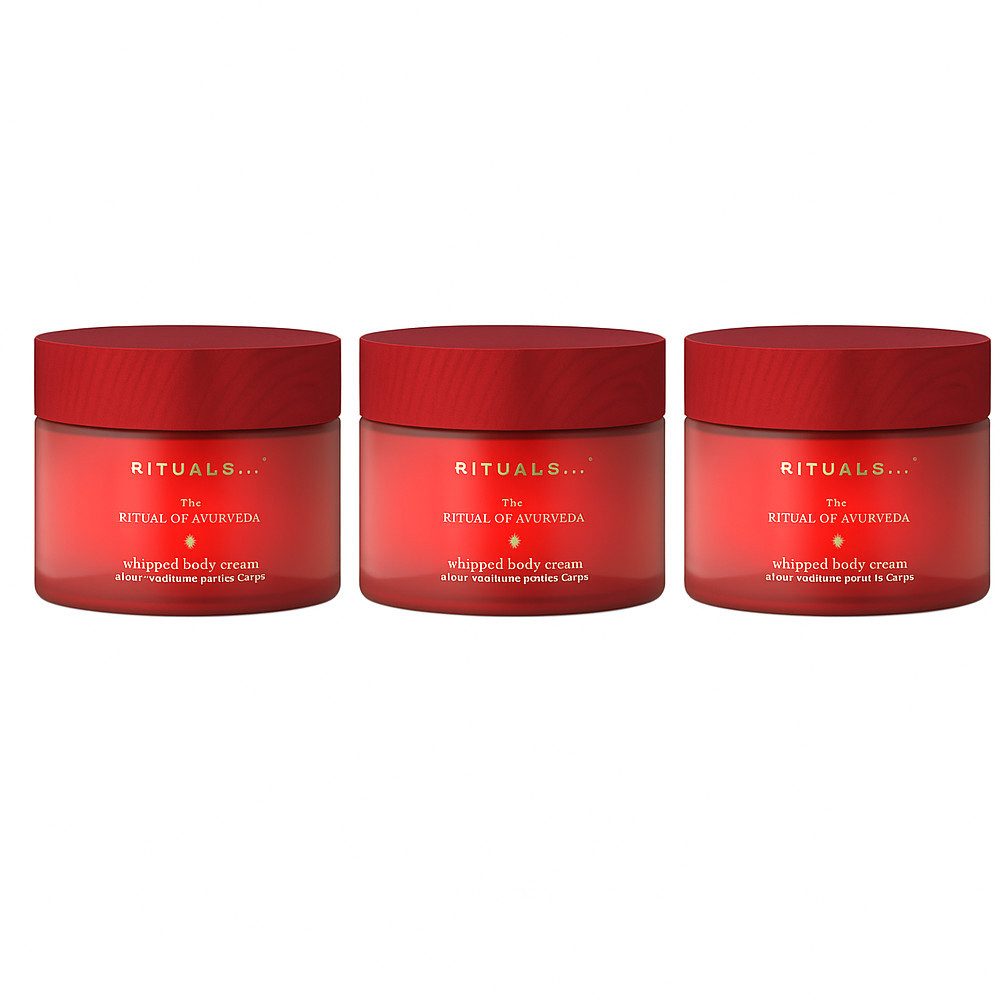 Rituals Körpercreme Rituals Ayurveda Whipped Body Cream 3er Set, 1-tlg., Vorteilspack mit 3 Körpercremes für langanhaltende Pflege