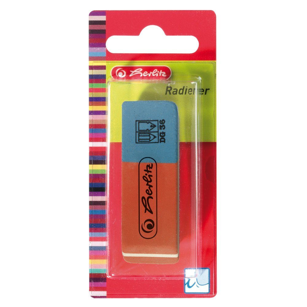 Herlitz Radiergummi 2 Herlitz Radierer / Farbe: rot/blau / radiert Bleistift und Tinte