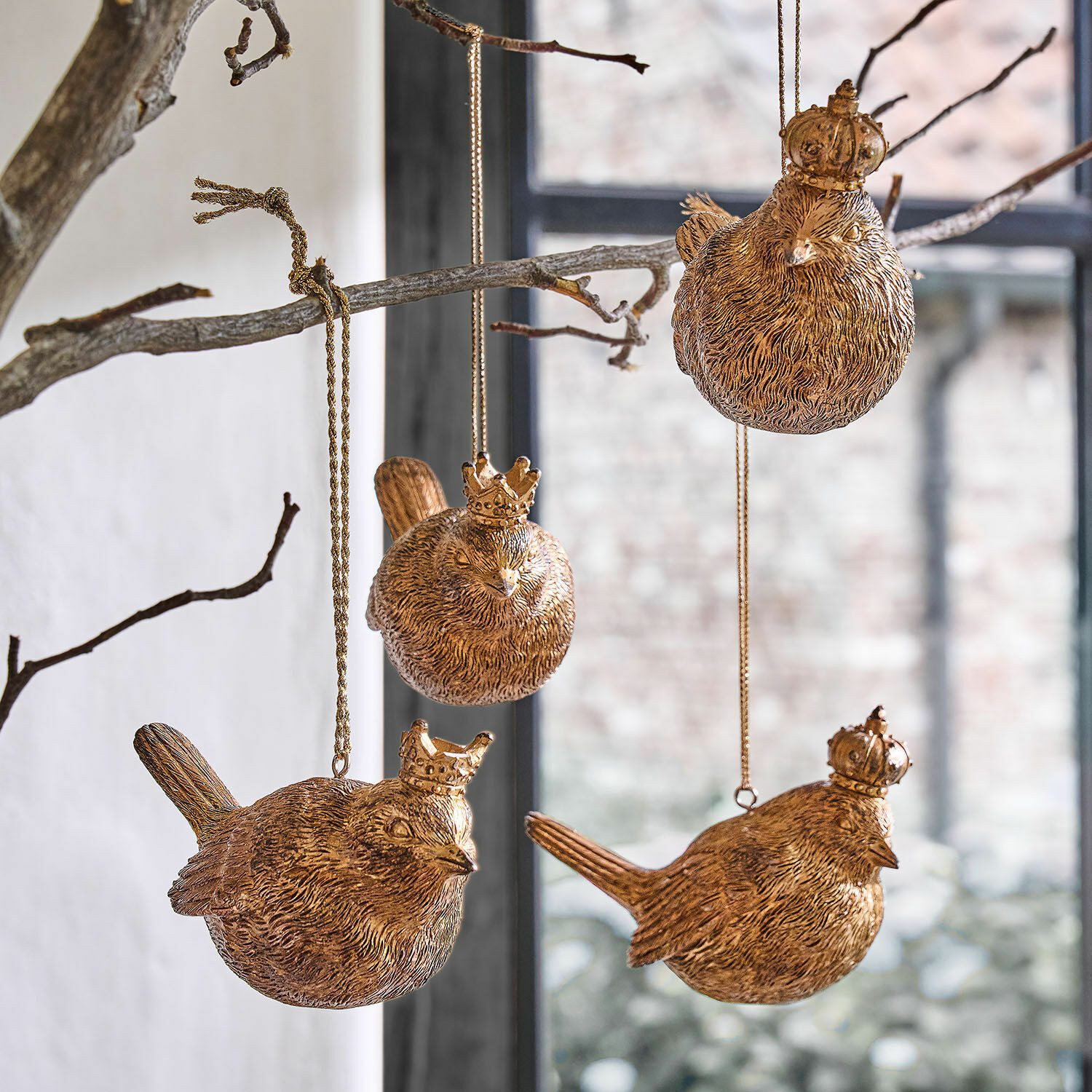 Mirabeau Weihnachtsfigur Anhänger 4er Set Dottica antikgold (4er Set, 4er Set)