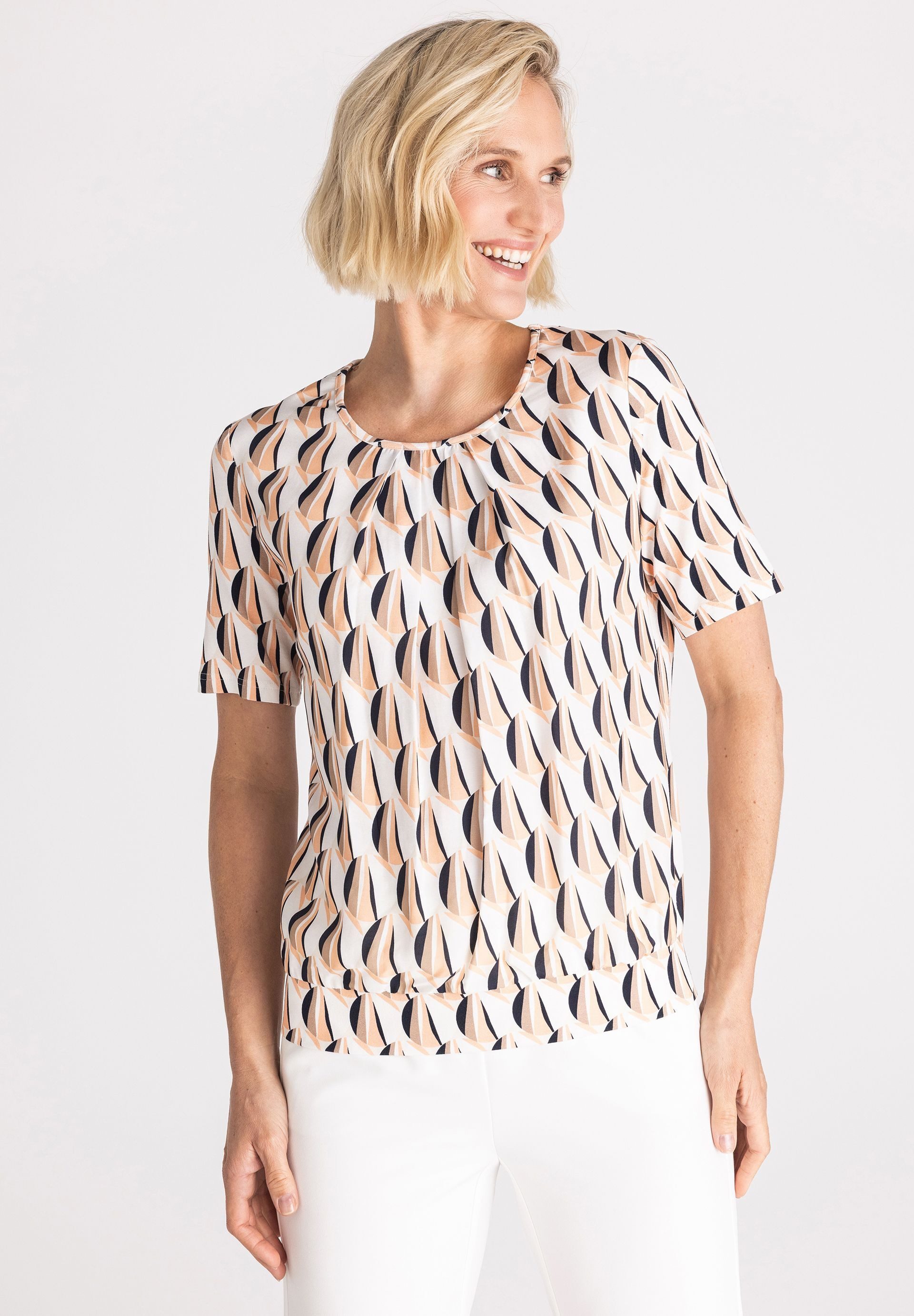 FRANK WALDER Blusenshirt mit zarter Drapierung