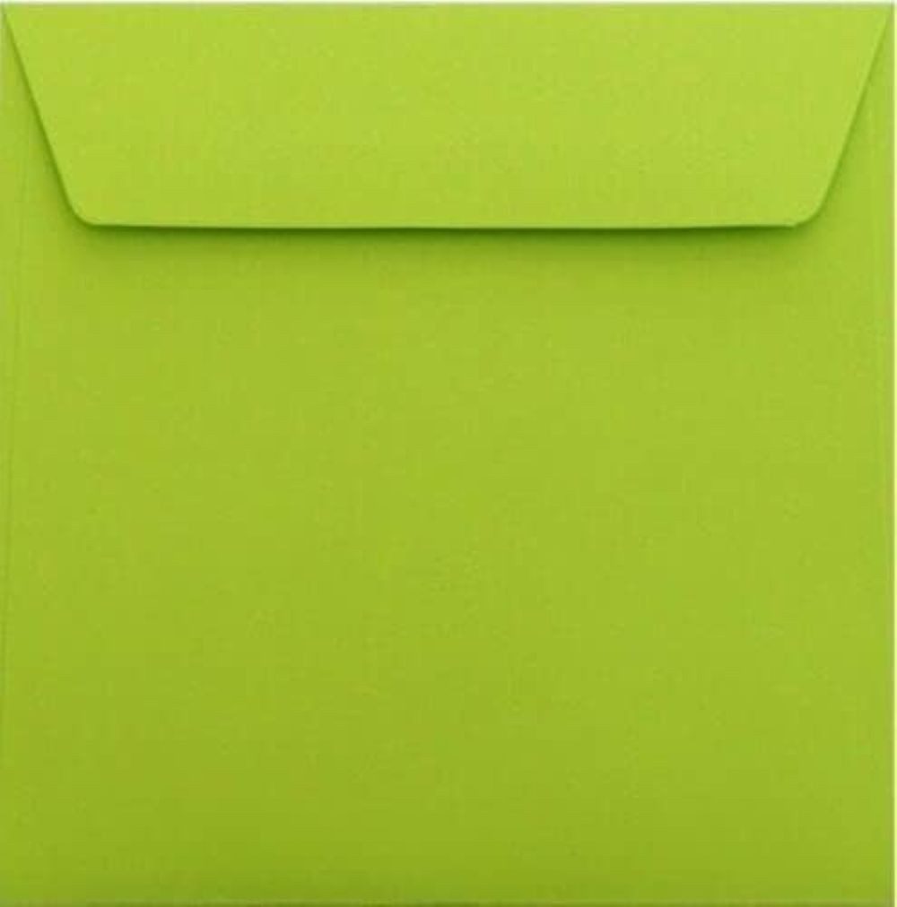 Briefumschläge24Plus Briefumschlag 50 St. 17 x 17 cm Briefumschläge Quadratisch Hafttklebend Hell Grün, 170 x 170 mm Briefumschläge Recyceltes Material