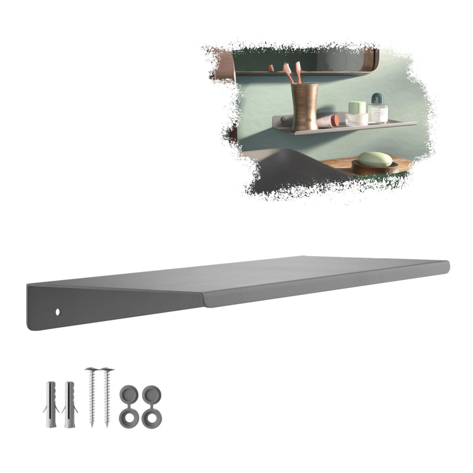 SO-TECH® Wandregal Schweberegal HOVER 35/45 x 13 x 3 cm inkl. Befestigungss günstig online kaufen
