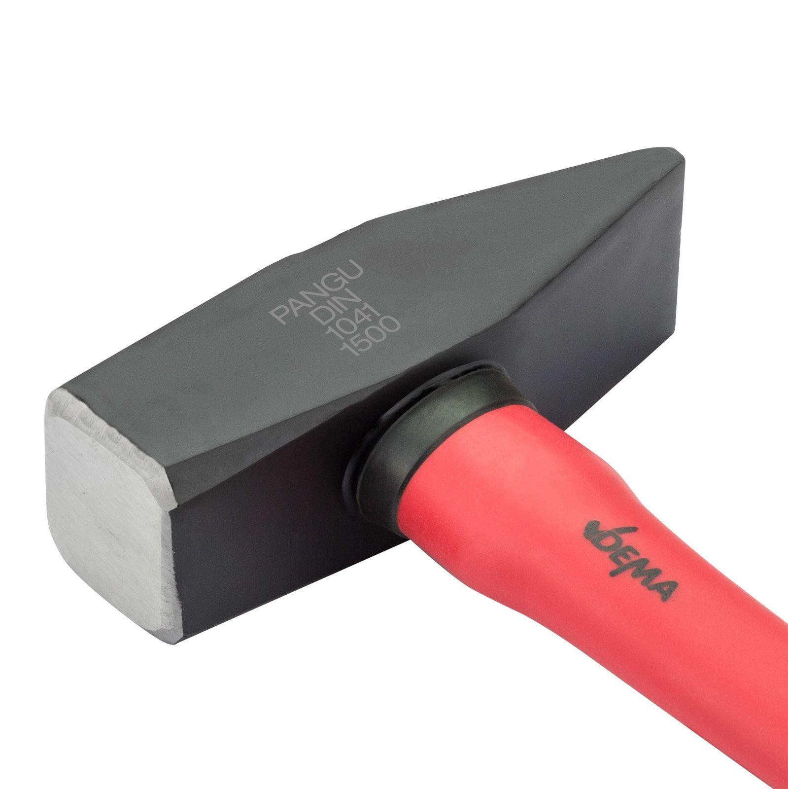 DEMA Hammer Schlosserhammer / Hammer 1500g mit Fiberglasstiel