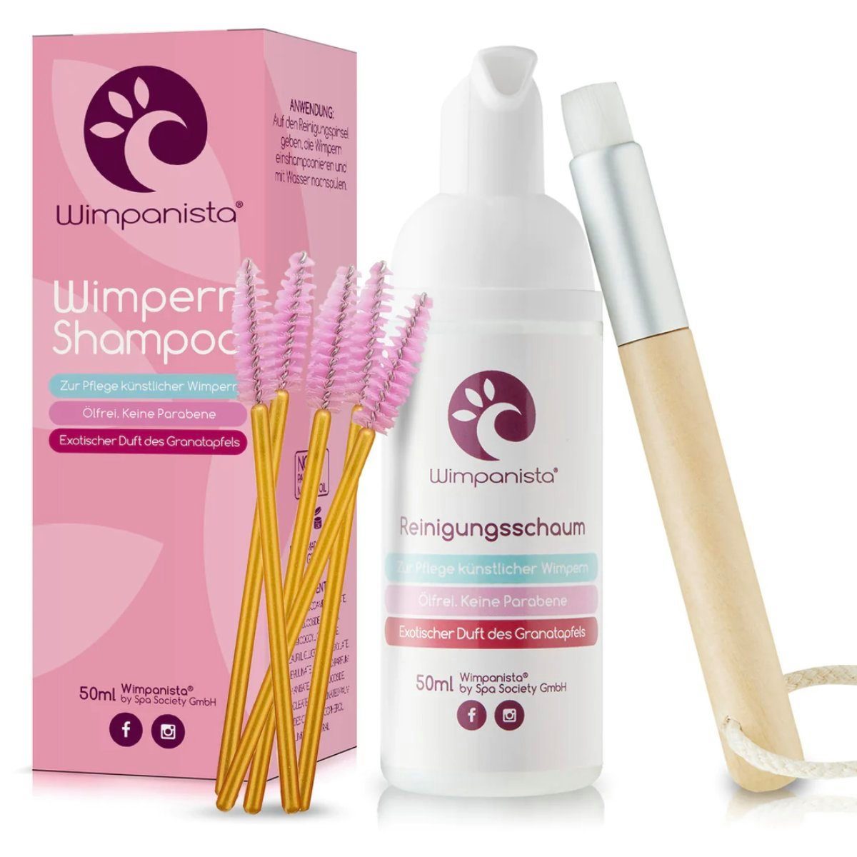 Wimpanista Wimpernpflege Wimpernshampoo. Duft Granatapfel., Ölfrei. Keine Parabene