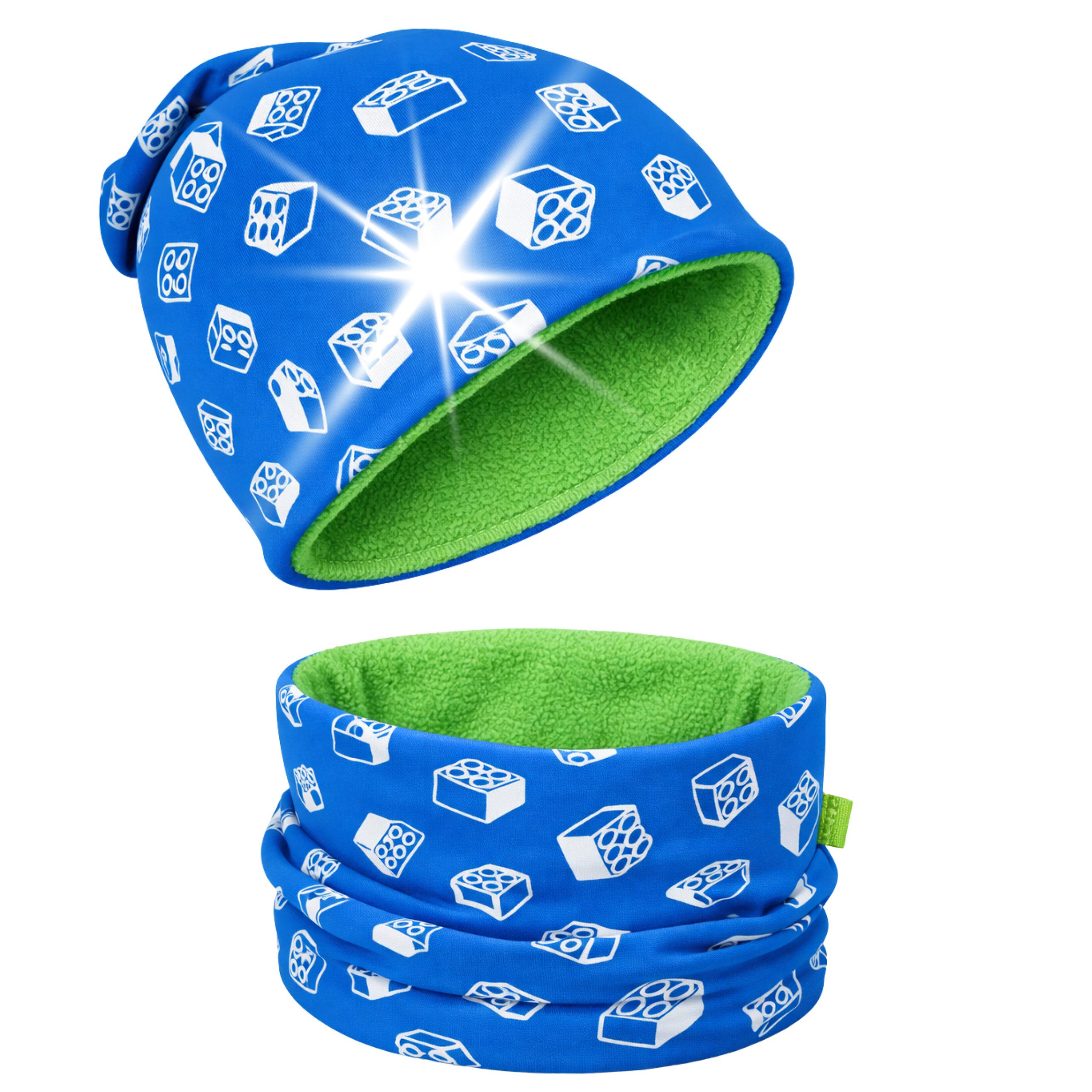 HECKBO Beanie 360° Reflektor Kinder Beanie Mütze & Loop Schal Set