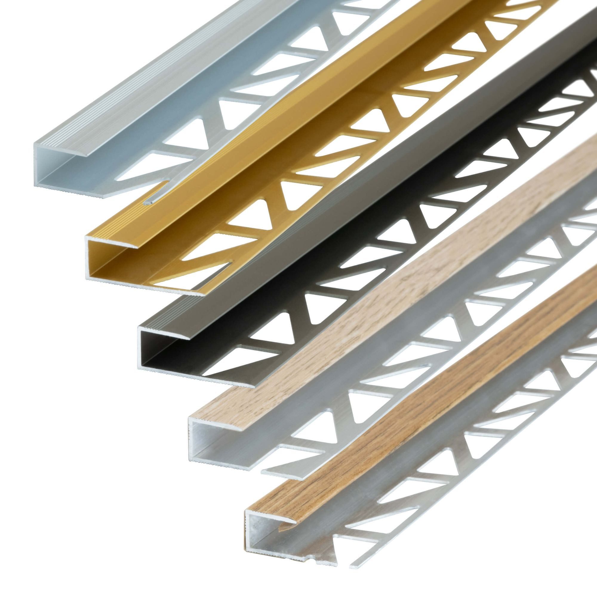 Dalsys Übergangsprofil Abschlussprofil aus Aluminium (100 cm, Eiche, 1-St), Für 8 mm Belagsstärke, zum Einfliesen