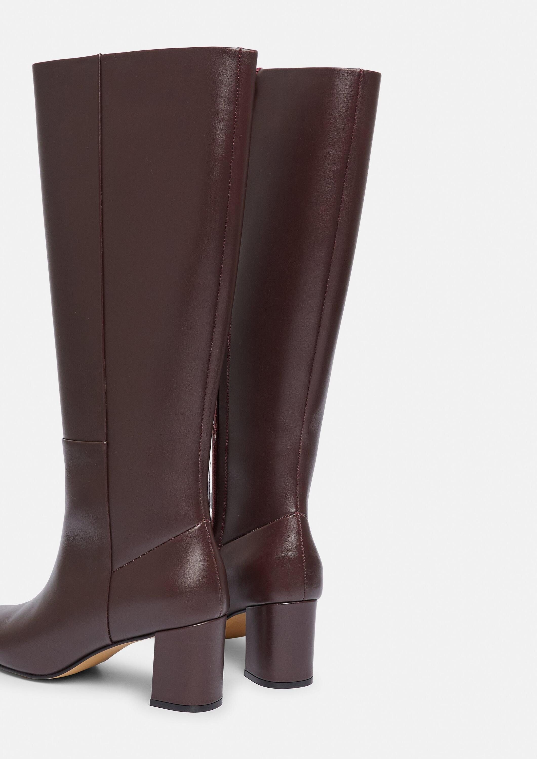 comma Stiefel Stiefel Kniehohe Boots aus glattem Rindsleder – Bild 2 von 3