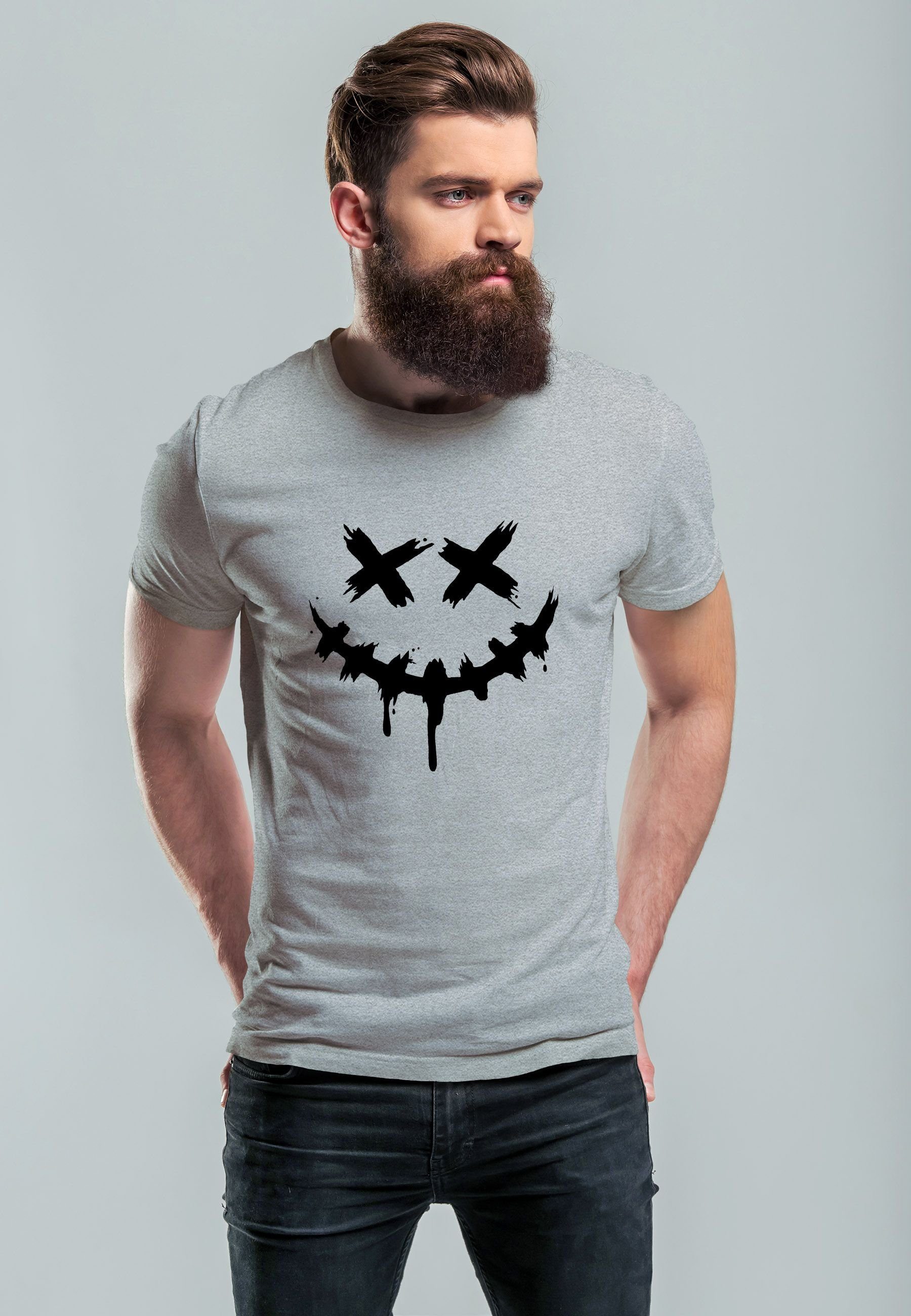 Neverless Print-Shirt Herren T-Shirt Bedruckt Techwear günstig online kaufen