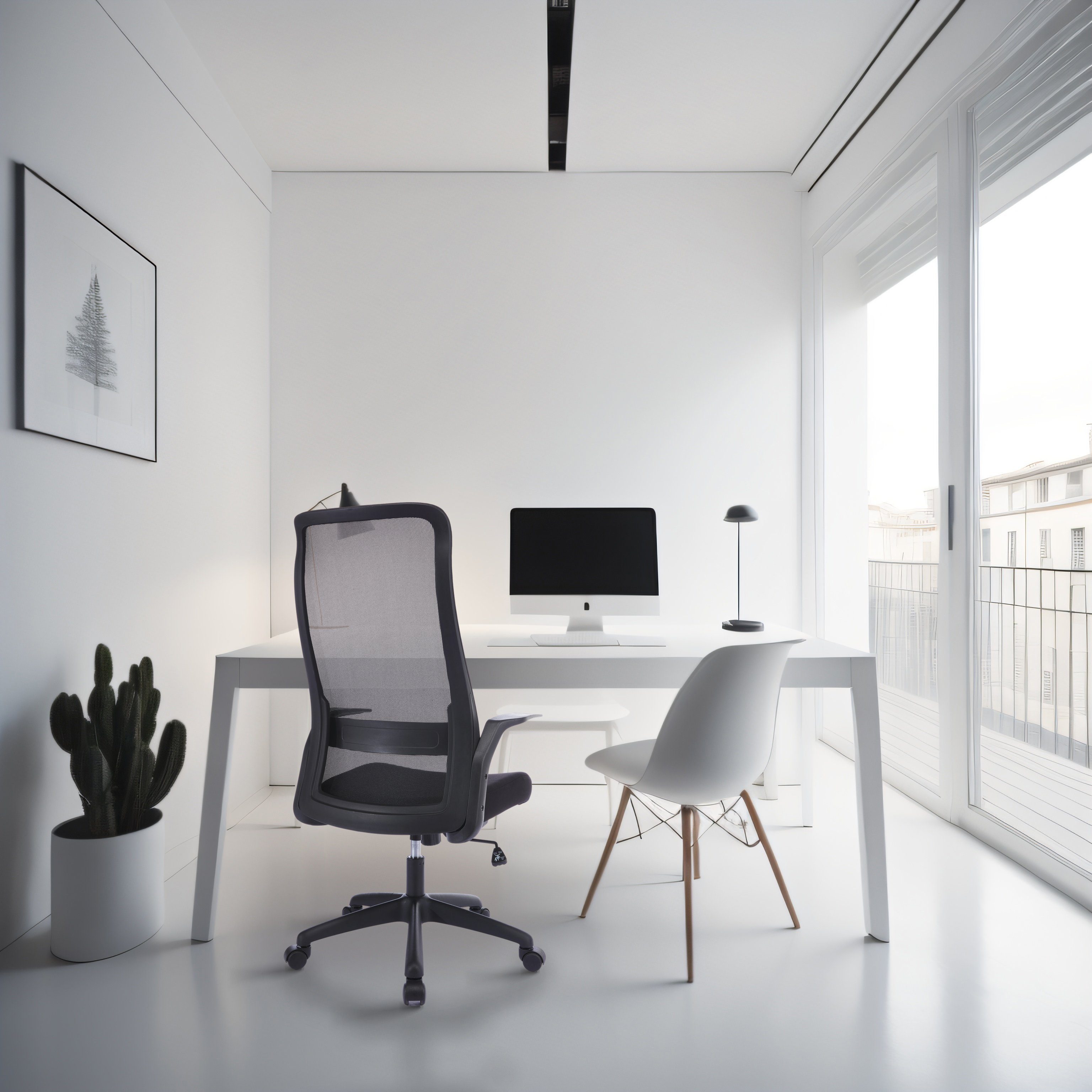 Bürostuhl, Ergonomischer HomeGuru Drehstuhl mit (1 Netz-Computerstuhl Bürostuhl Armlehnen, St)