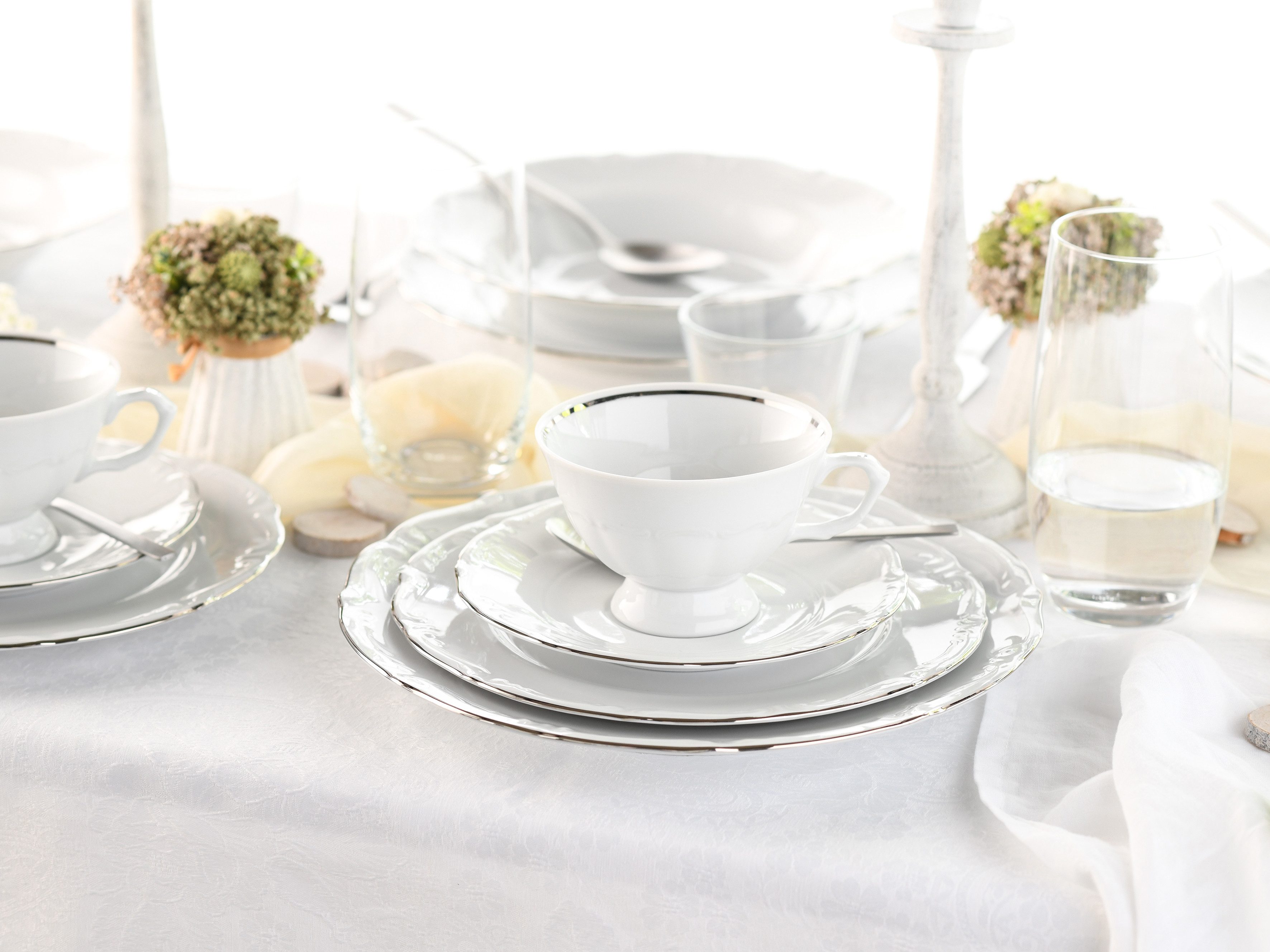 CreaTable Kombiservice Maria Theresia, Kombi-Service 30-tlg (30-tlg), 6 Personen, Porzellan, Traditionelle Porzellanform