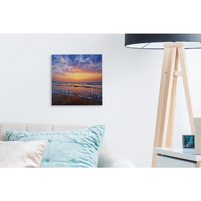 OneMillionCanvasses® Leinwandbild Strand - Himmel - Farben (1 St) Leinwand Bilder für Wohnzimmer Schlafzimmer