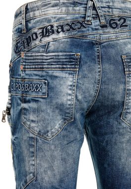 Cipo & Baxx Bequeme Jeans im Biker-Stil in Straight Fit