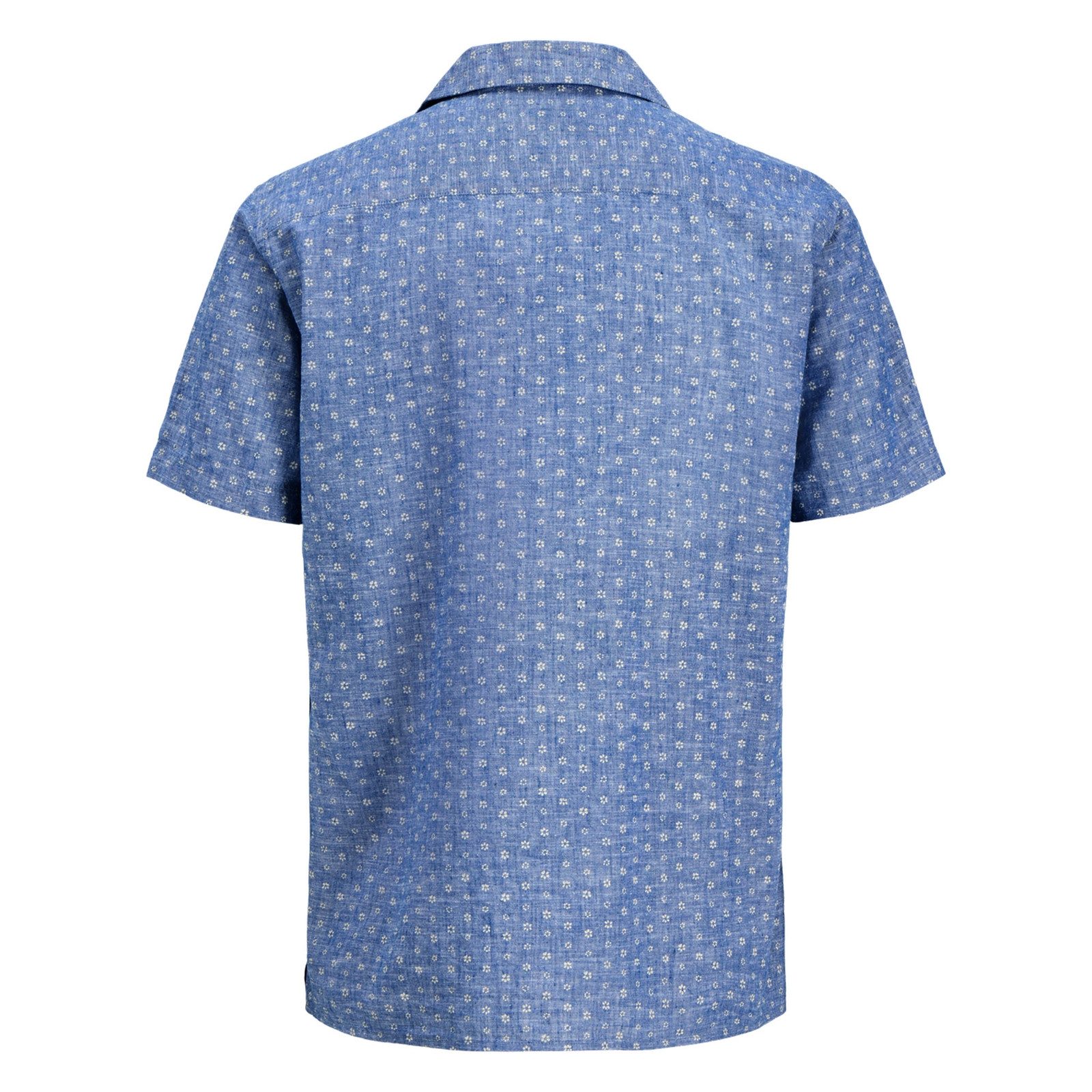 Jack & Jones Kurzarmhemd Blusummer Linen Blend All-over-Print Shirt mit dezentem Allover-Muster