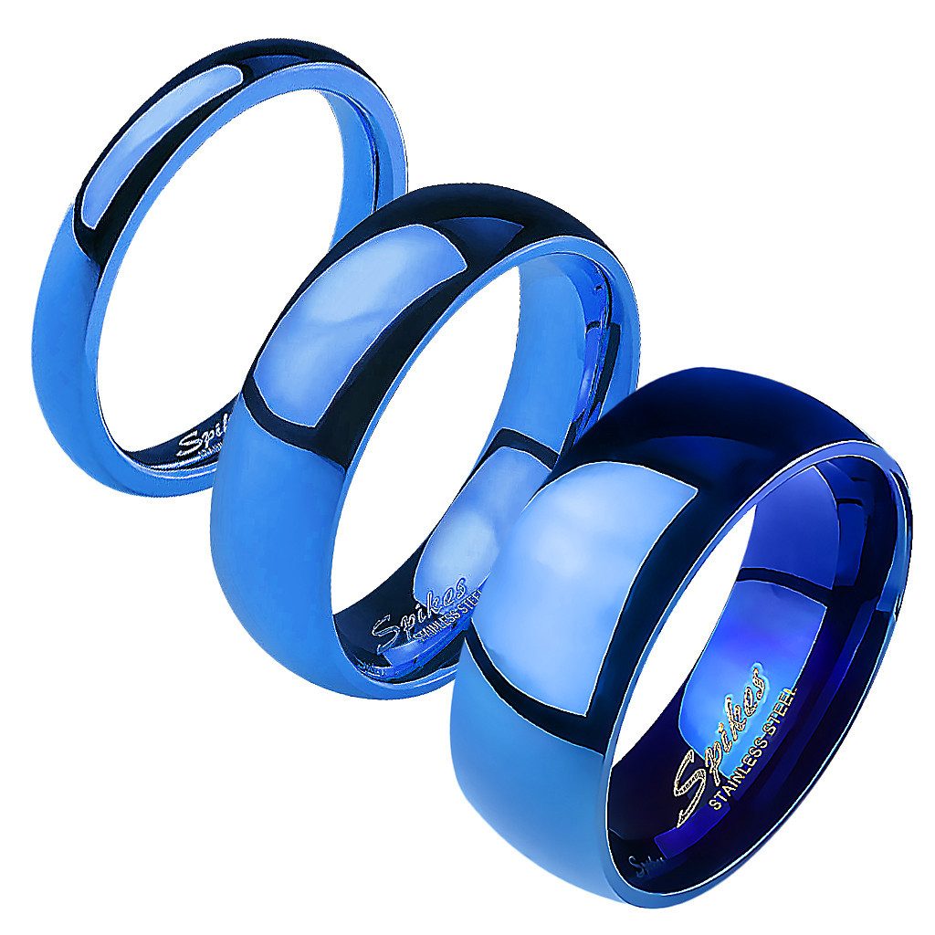 Taffstyle Fingerring Damenring Herrenring Edelstahl Blau zeitlos elegant Unisex Partnerring (Freundschaftsring Paarring Partnerring Ehering Trauring Hochzeitsring), Verlobungsring Partnerring Freundschaftring Herrenring Damenring