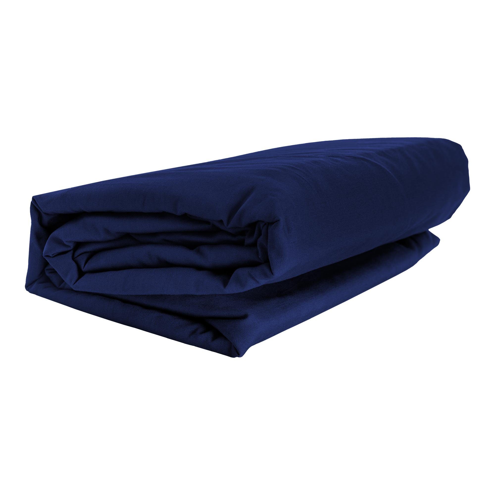 Spannbettlaken »FULL ELASTAN«, GMD Living (1 St), hochwertiges Spannbetttuch  in nachtblau, 90-100 x 200-220 cm, aus 92 % Baumwolle und 8 % Elastan